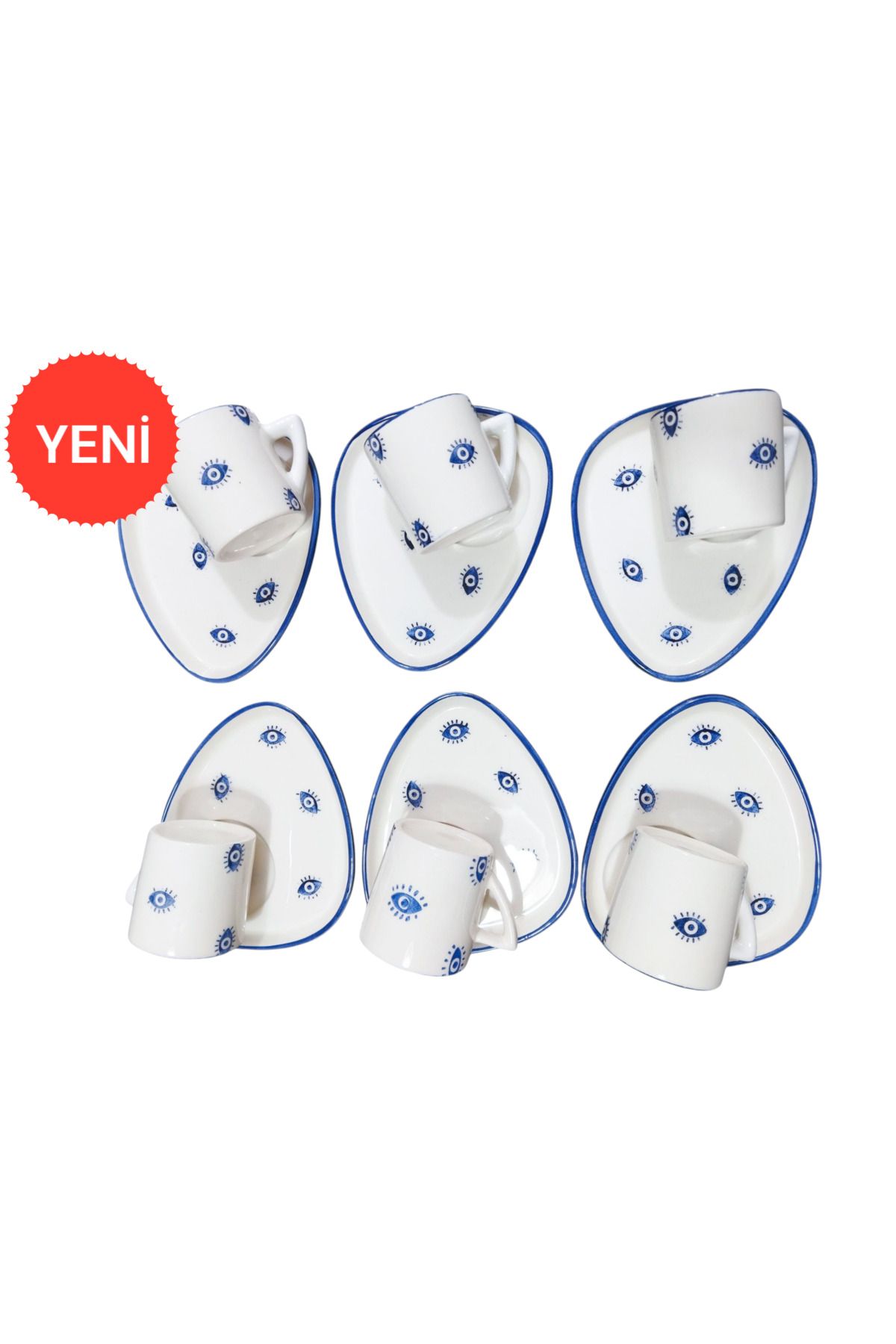 Ganita home Kahve Fincanı 6 Kisilik Alaçatı Model Double Boy 100 ML