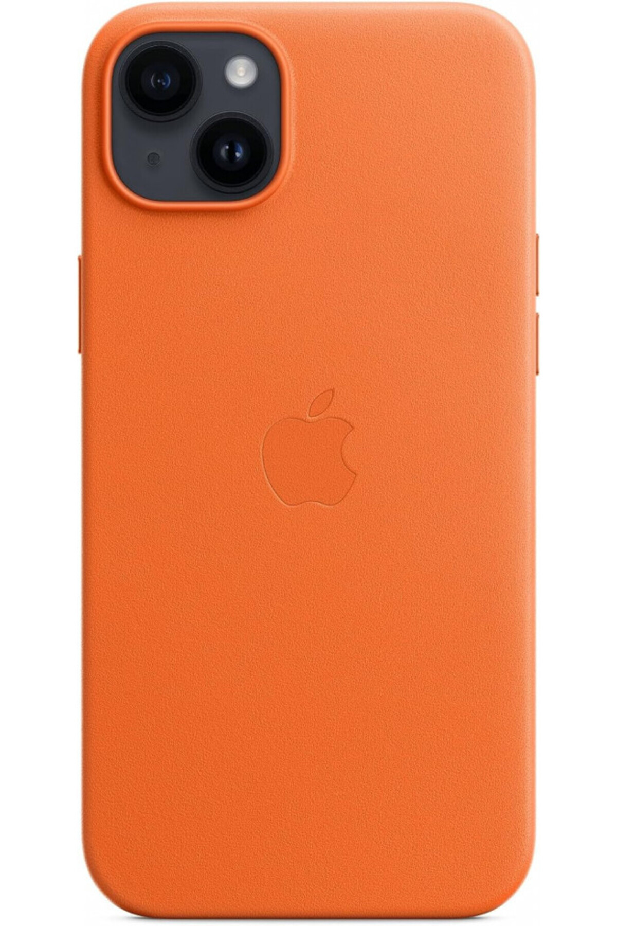 Apple-iPhone 14 Plus Leather Case with MagSafe, Orange 1