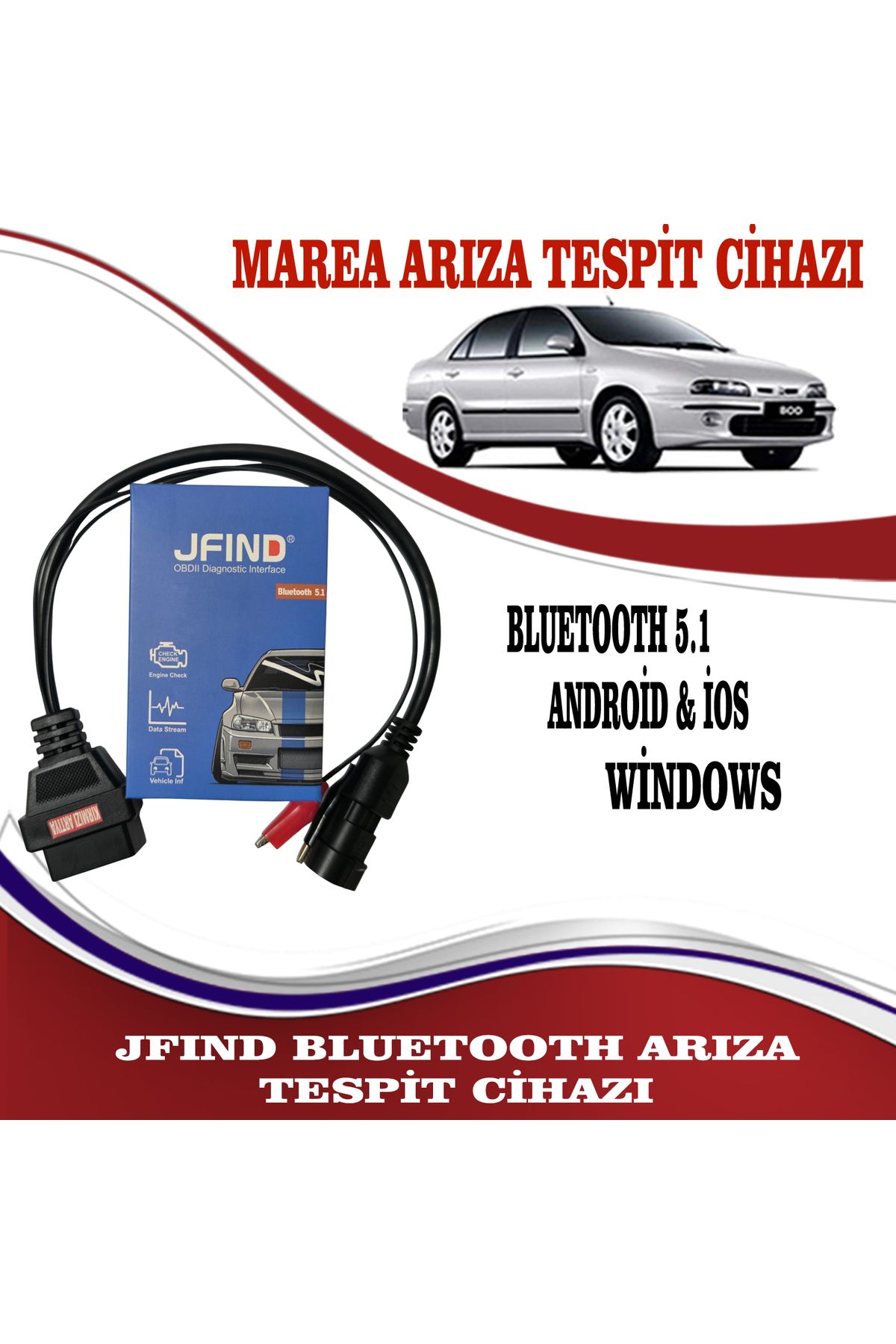 JFIND Jfi̇nd & 3 Pinli Set Marea Brava Arıza Tespit Cihazı İos Android Uyumlu
