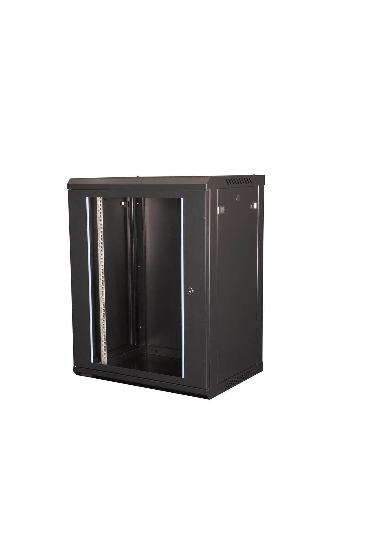 Lande 15U 19" Duvar Tipi Rack Kabinet – Genişlik: 600 mm | Derinlik: 600 mm – Siyah (Demonte)