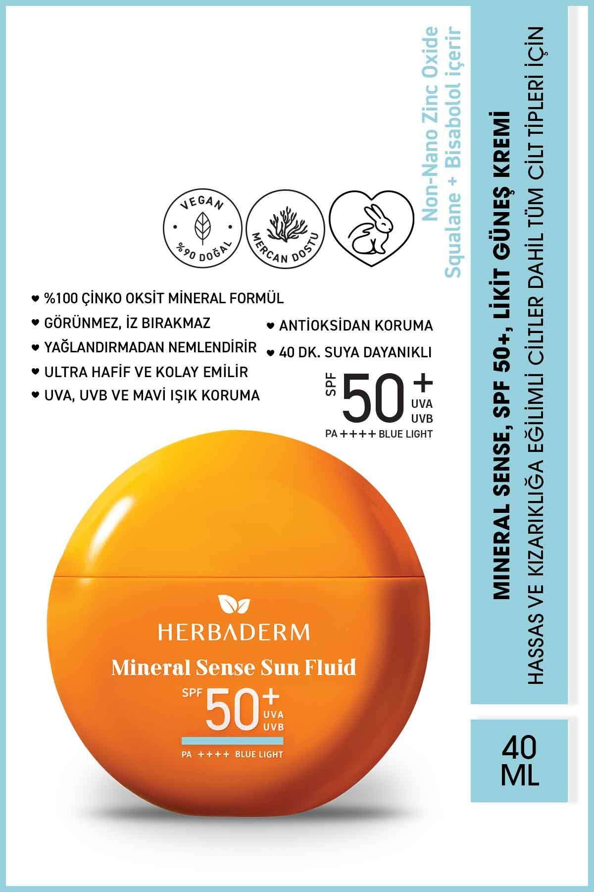 Herbaderm Likit Güneş Kremi 50+ SPF Mineral Filtreli 40 ml