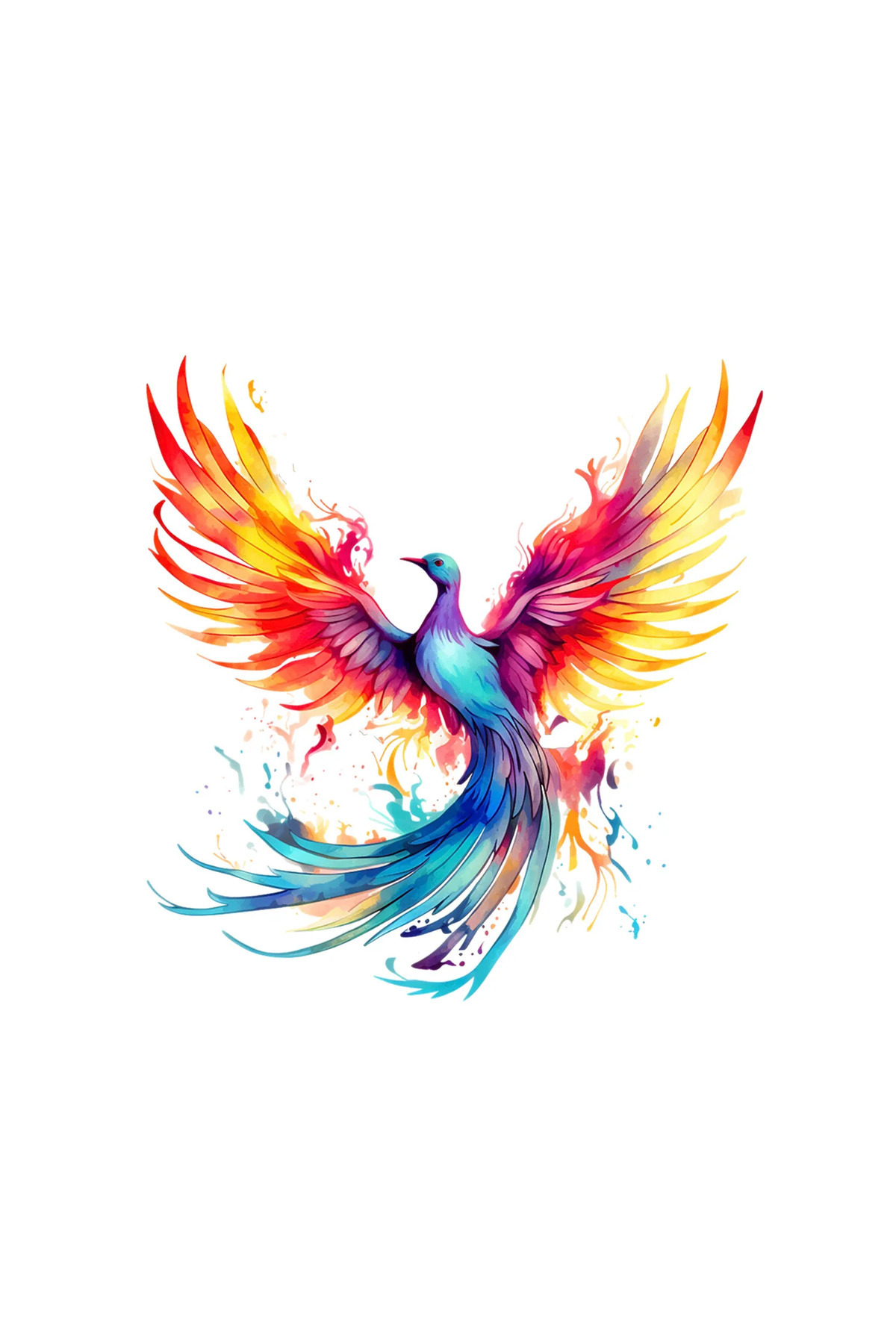 INOVATIX-Set of 8 pieces, Sticker Bird Pheonix Opal, INOVATIX®. 6 cm 1