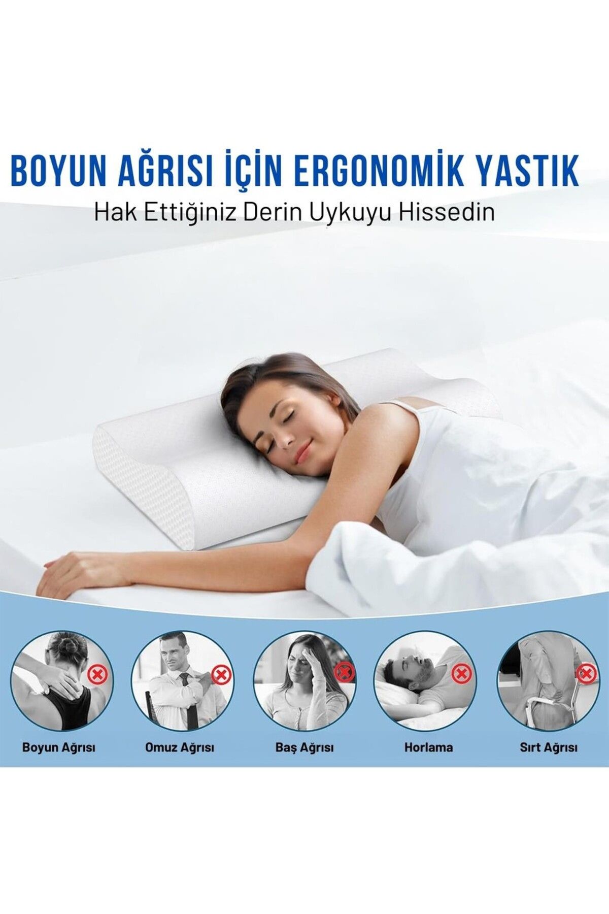 by ballı biocotton Visco Ortopedik Boyun Destekli Hafızalı Ergonomik Yastık