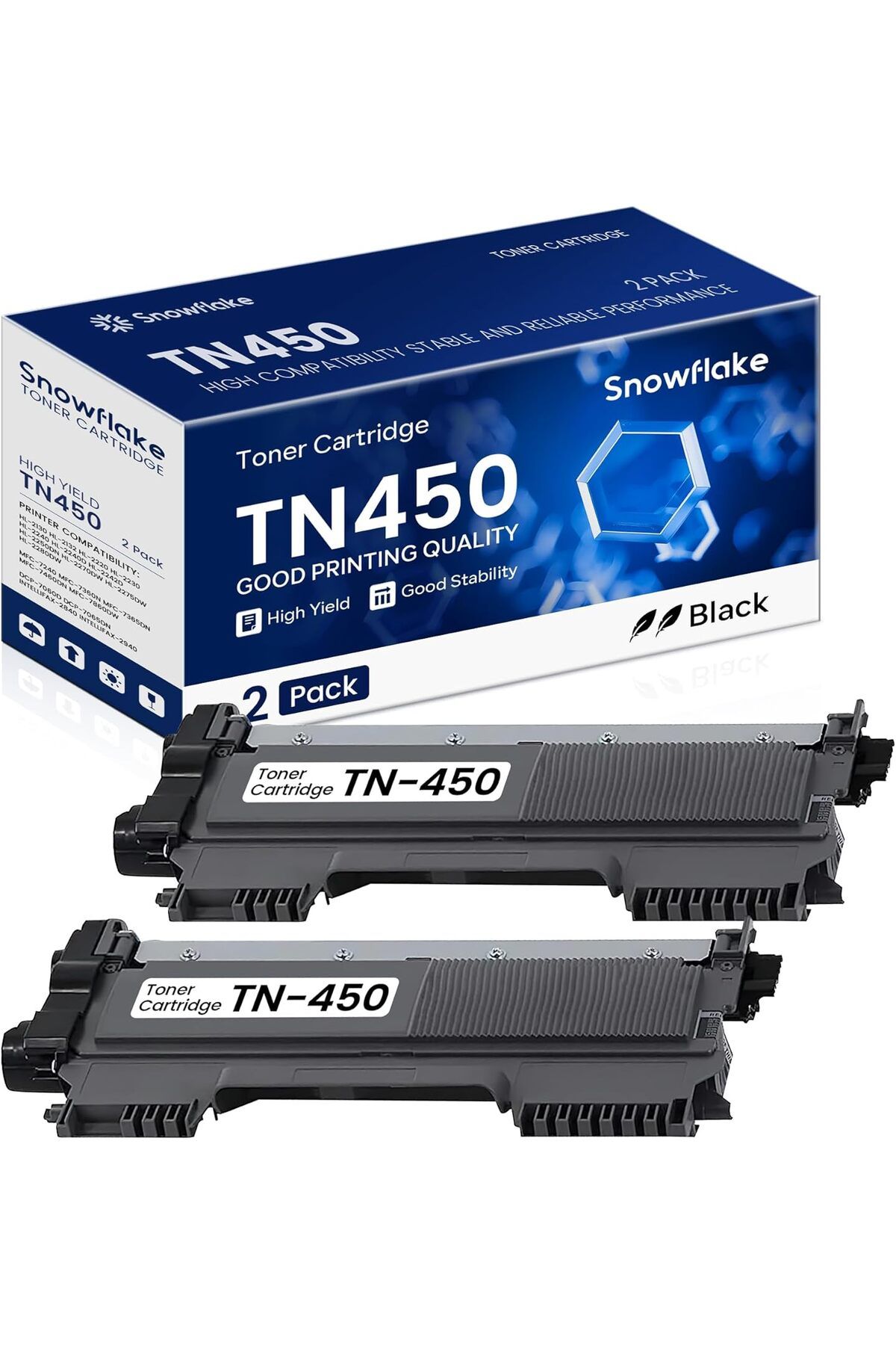 Brother MUADİL TN450 Intellifax-2840 HL-2240 HL-2230 MFC-7860DW MFC-7360N Toner Cartridge (2 Pack).