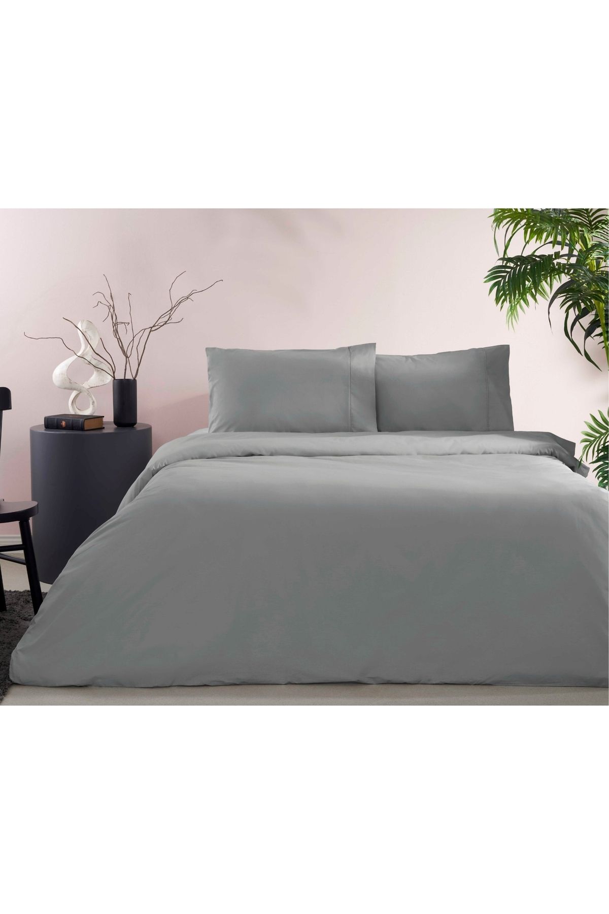 Taç Taç Ranforce Basic Queen Size Nevresim Takımı Gri