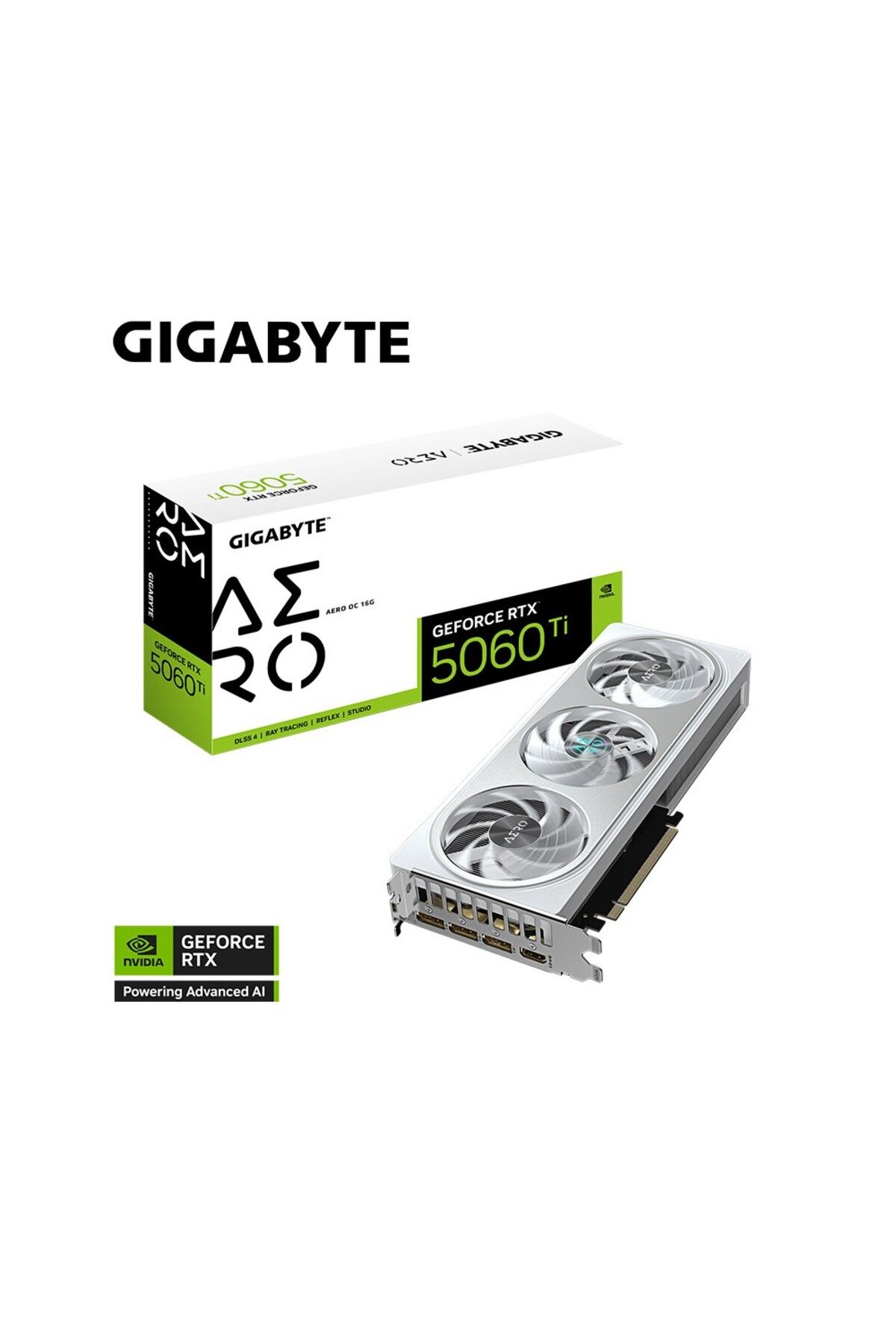 Gigabyte GIGABYTE GeForce RTX 5060 Ti AERO OC 16G GDDR7 16GB 128Bit DLSS 4 GV-N506TAERO OC-16GD NVIDIA Ekran