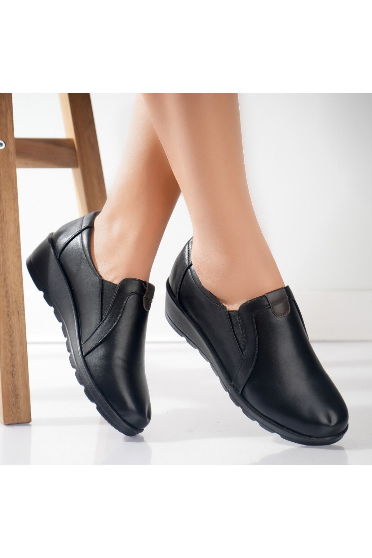 MODA STİL-Women's Casual Black Shoes Made of Ecological Leather Larisa, 39 4