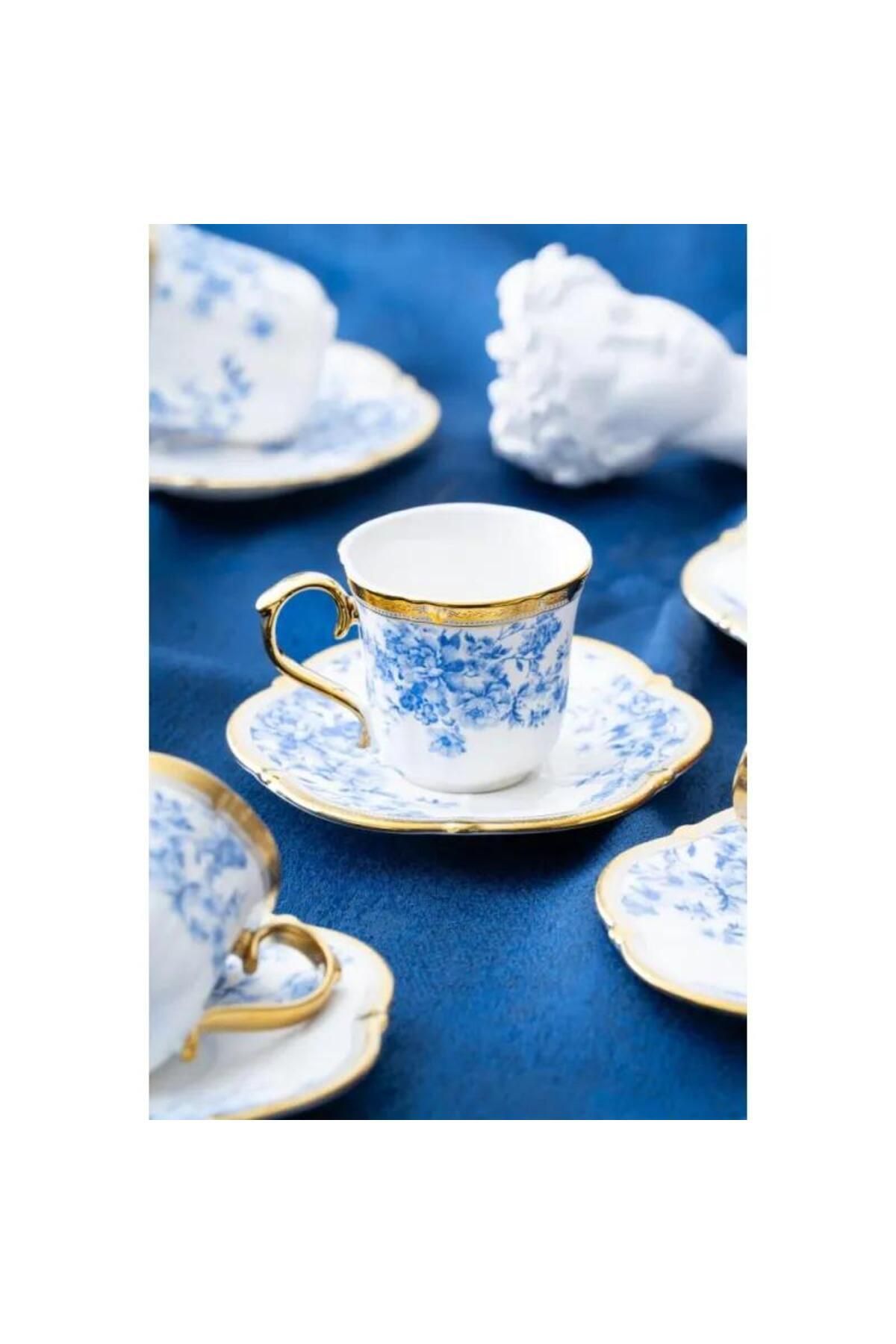 ACAR Bluebell 6 Kişilik Kahve Fincan Takımı - 90 ml MSKF393