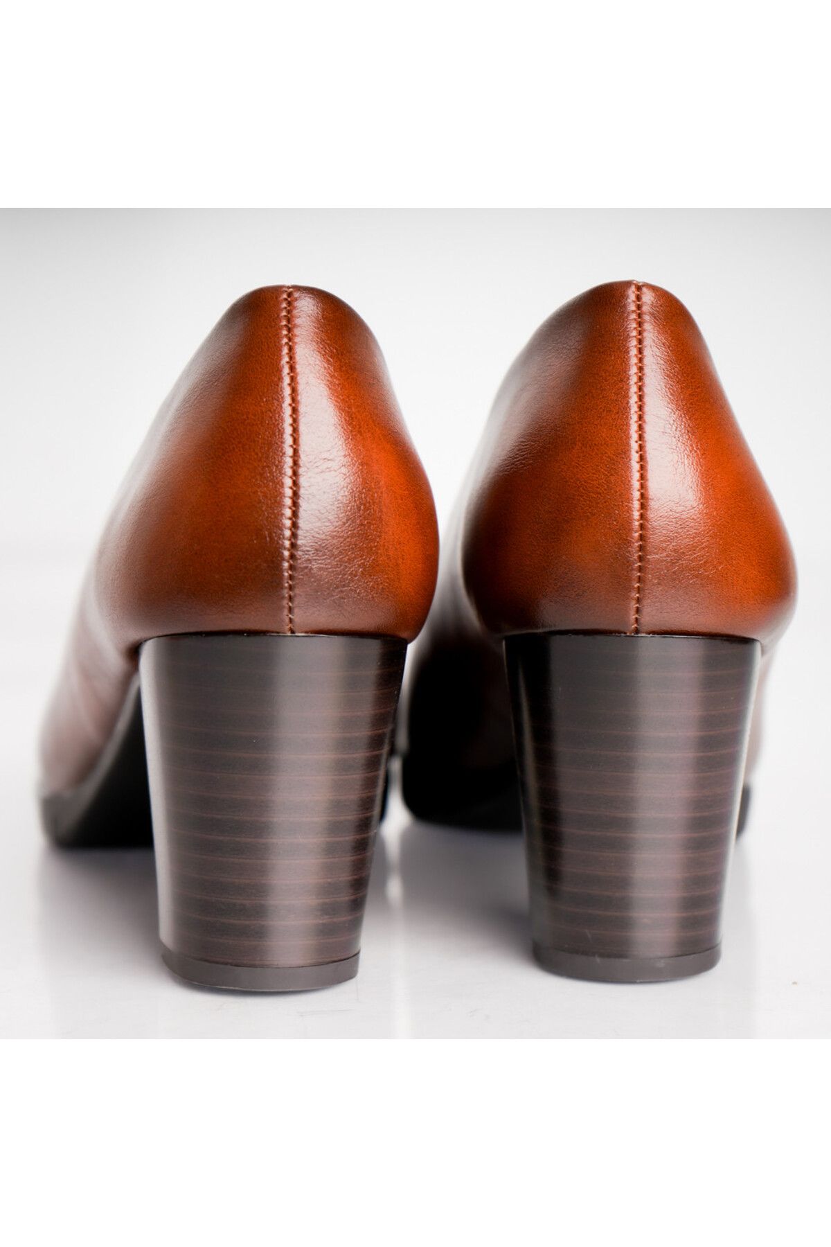 MODA STİL-Women's Brown Heeled Shoes Made of Organic Leather Arenza, 37 7