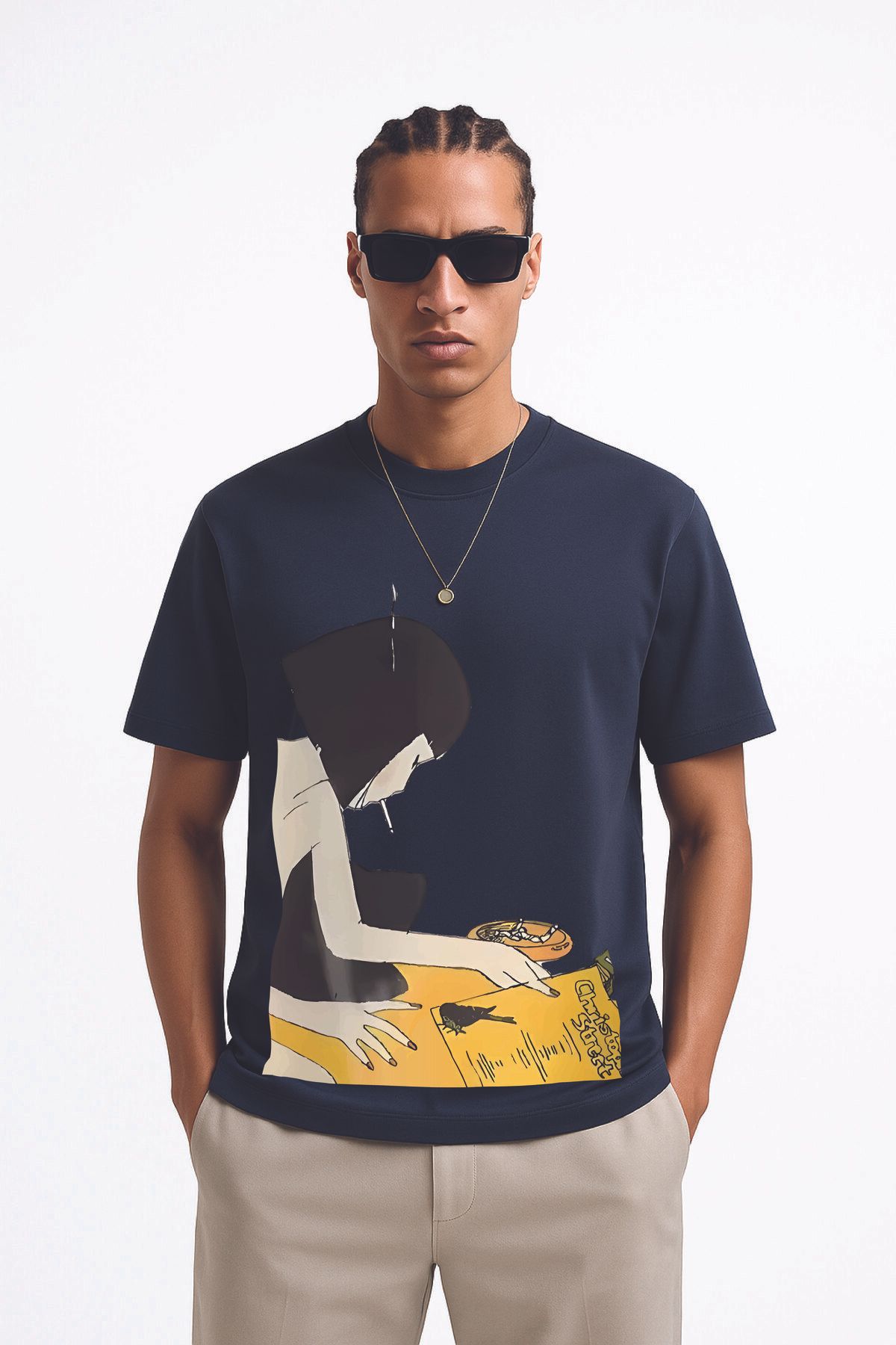 By Caspita Fashion Lenithra Lamp Christopher Street Ön Baskılı Unisex Oversize Füme T-shirt