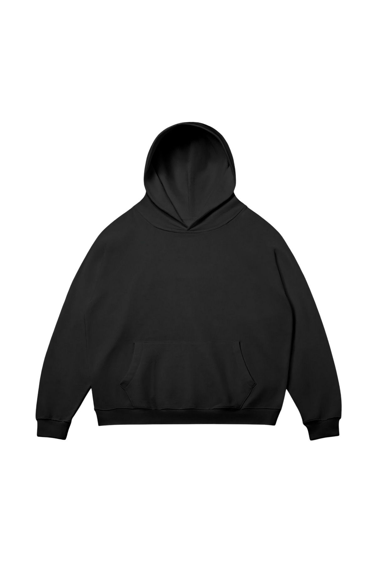 aynewmoda Siyah Kapüşonlu Sweatshirt - Beden Aralığı Sade
