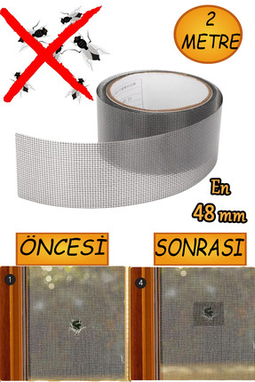Genel Markalar Yapışkanlı Sineklik Tülü Tamir Bandı Yırtık Kopmuş Delik Fiber...