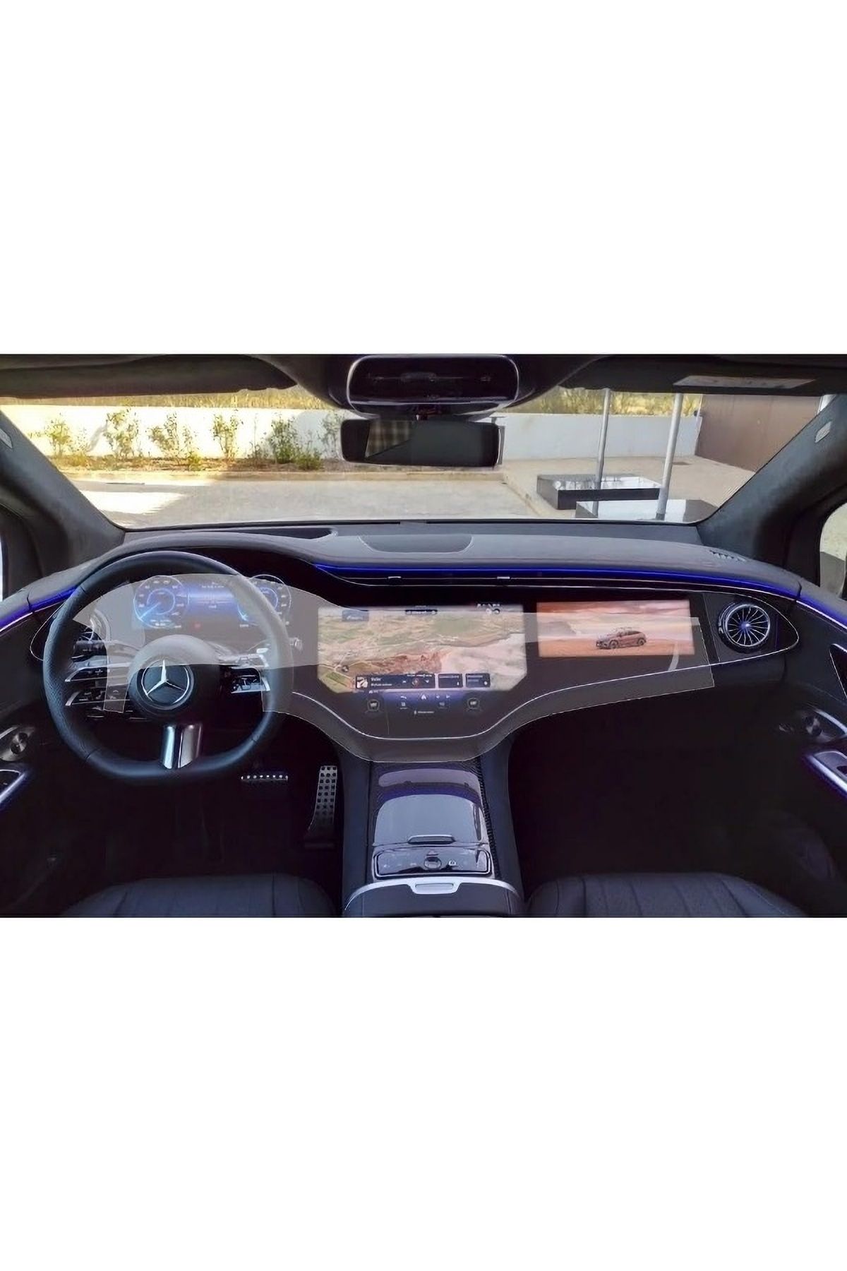 Mobilite Mercedes EQS 580 Uyumlu 2021-2025 Model Tek Parça Büyük Ekran 9H Nano Ekran Koruyucu