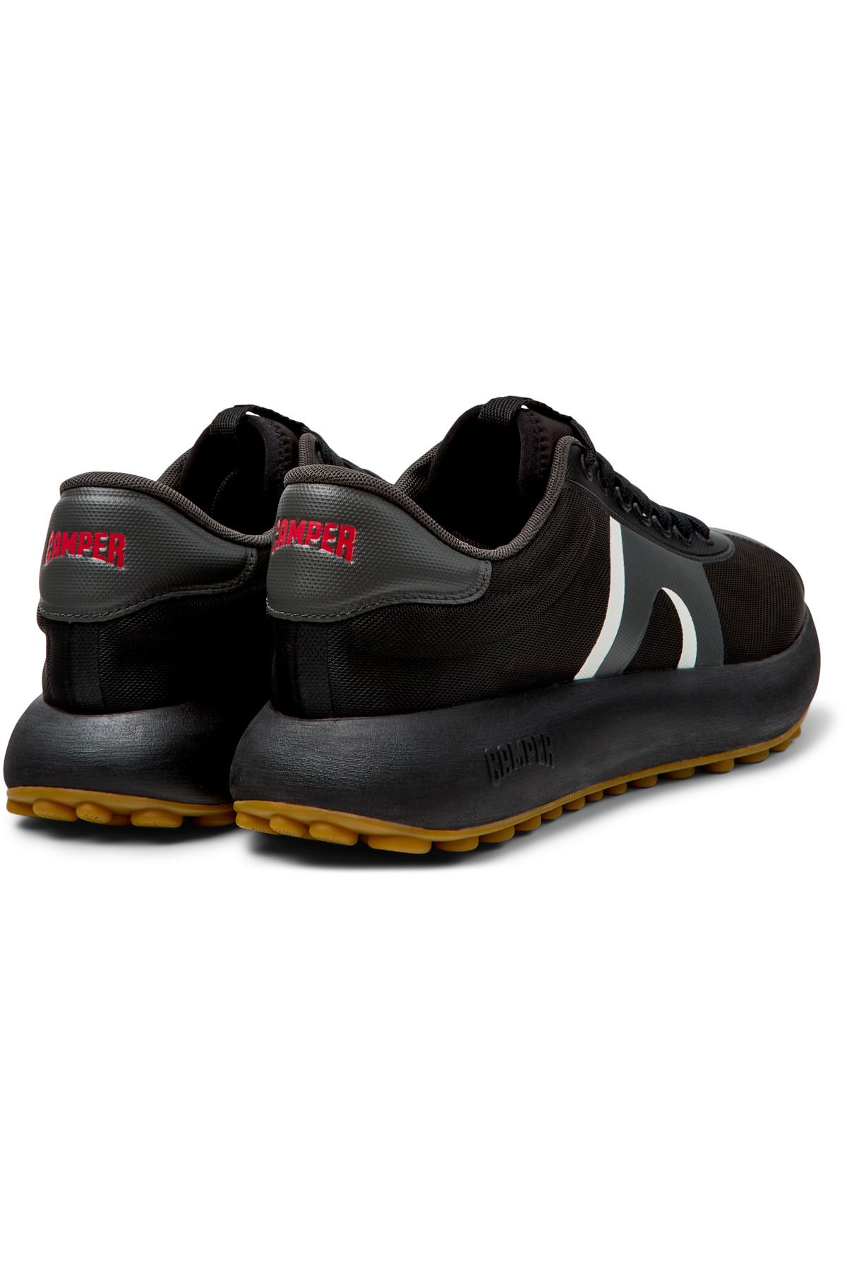 CAMPER-Men's Black Classic Sneaker with Hook And Loop, Mesh Details, and Comfortable Sole PelotasAthens 4