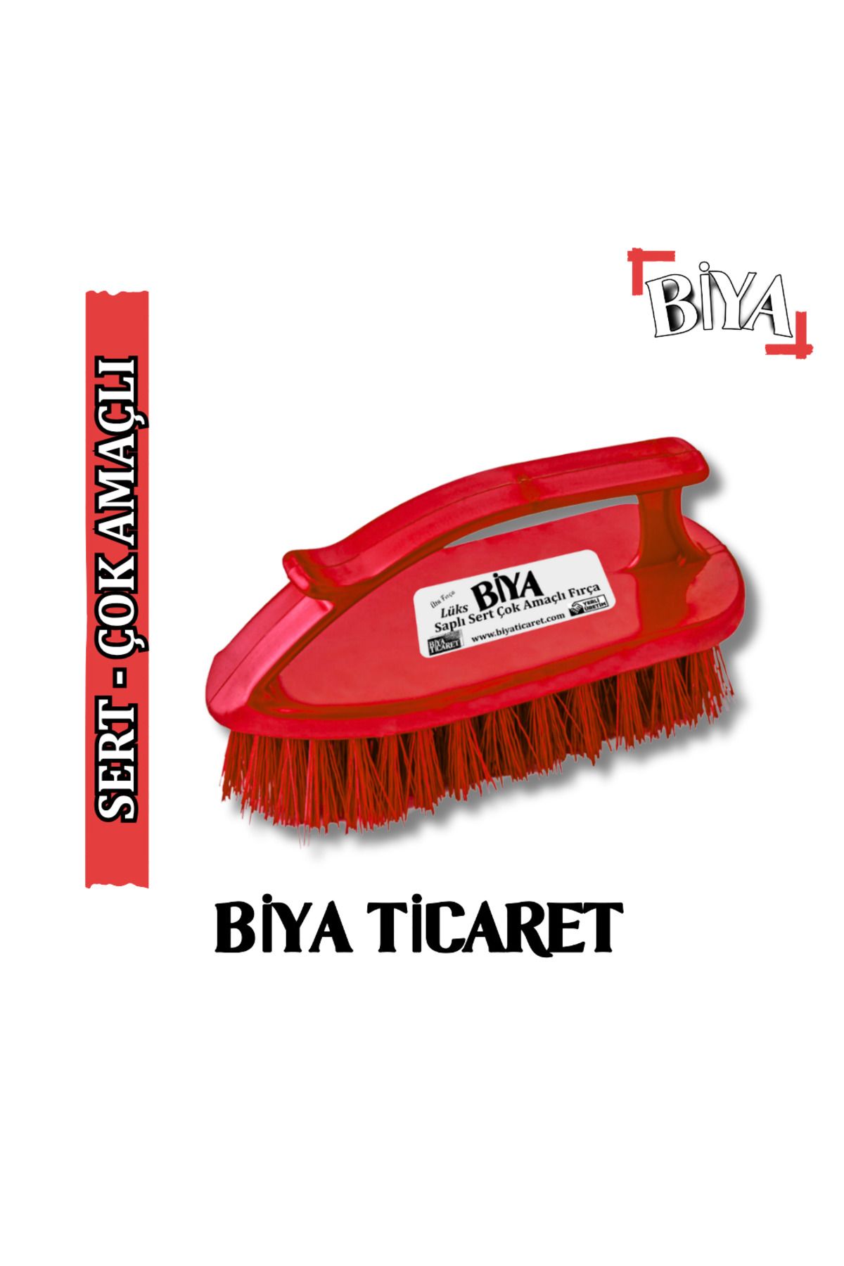 BİYA Lüks Sert Çok Amaçlı Fırça - Ütü Fırça Kırmızı