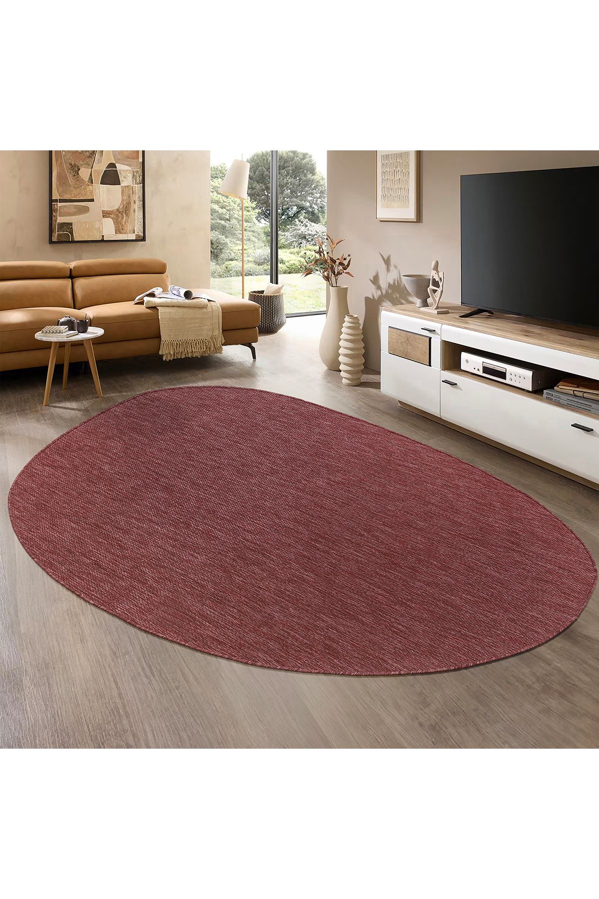 Konfor Halı Konfor Halı Tema 9039 Bordo Sisal Hasır İç Dış Mekan Kilim Dekoratif Bahçe Balkon Salon Halısı