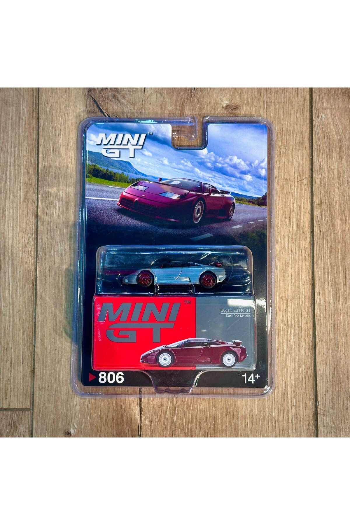 CHASE Edition Mini GT Bugatti EB110 GT Dark Red Metallic No:806 - 1