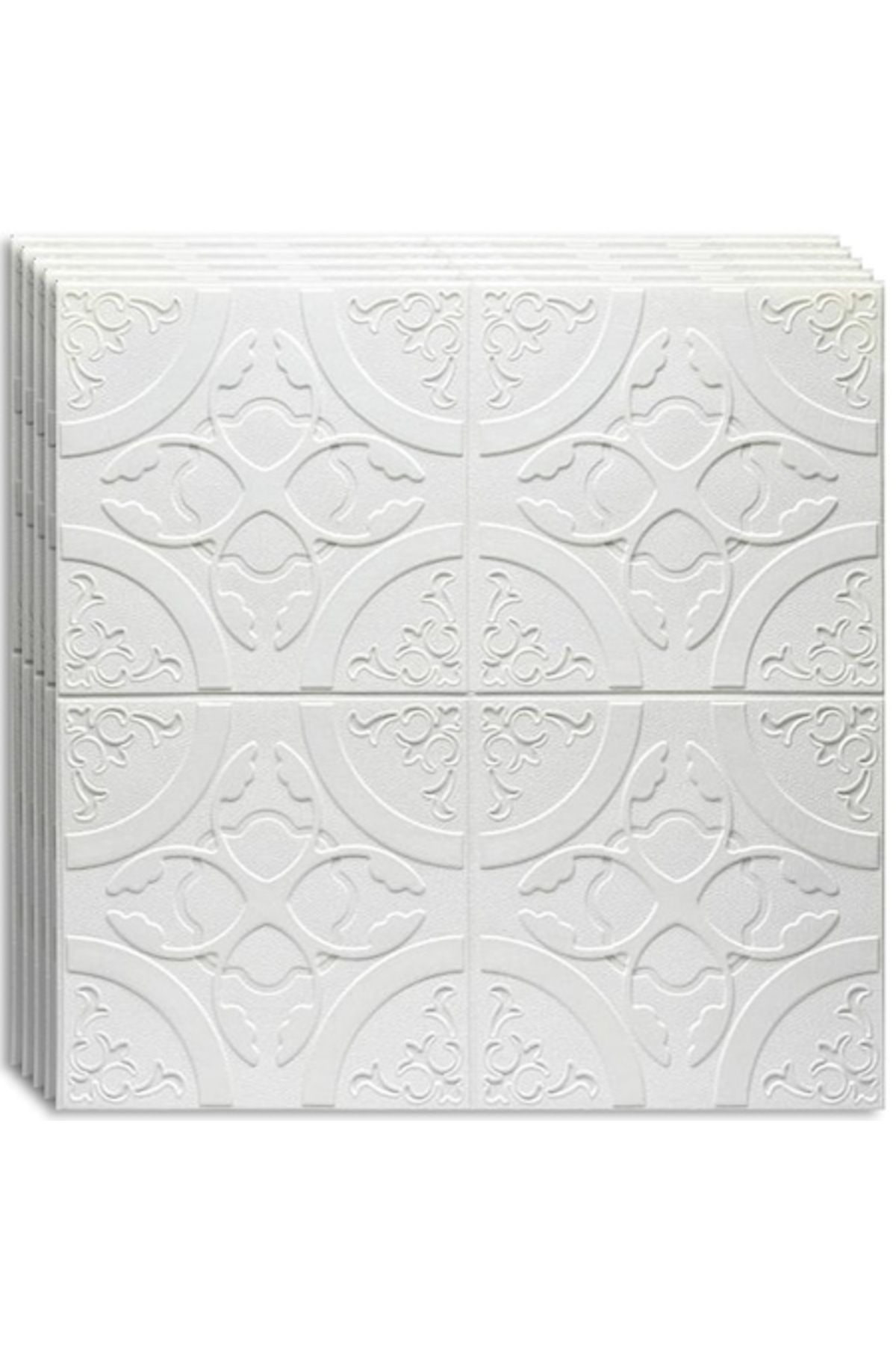 HOZRO-Set 10 x Tapet 3D Self-Adhesive HOZRO, Abstract Design, White 1