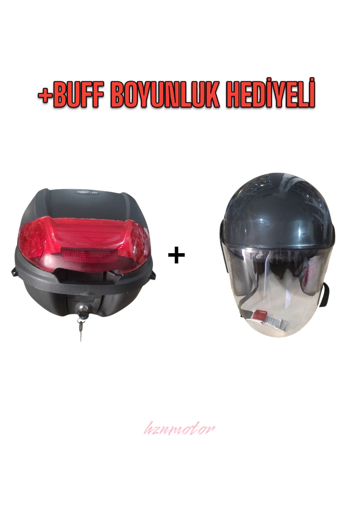 HZN MOTOR Tien 35 LT Çanta Sırt Dayamalı ve Yarım model kask