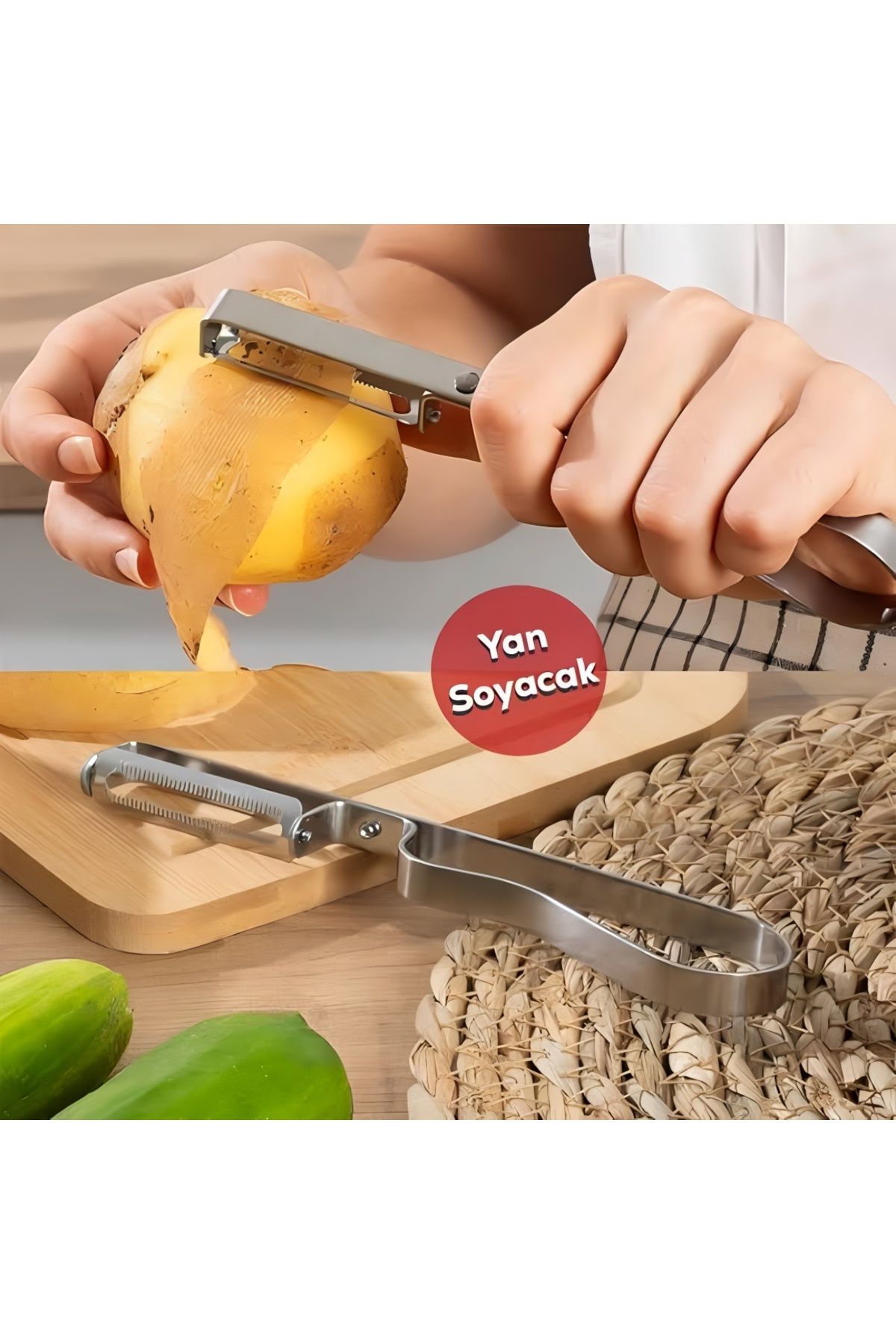 Lunetta Lüks Yan Soyacak Sebze Domates Patates Soyacağı Paslanmaz Çelik Soyacak