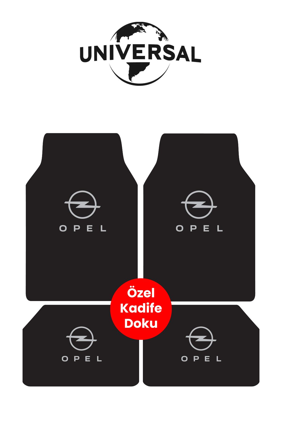 Universal Yıkanabilir Kumaş ve Taban Kalın Pvc Opel uyumlu Oto Paspas Seti 3,4kg Kalınlık 0,5cm