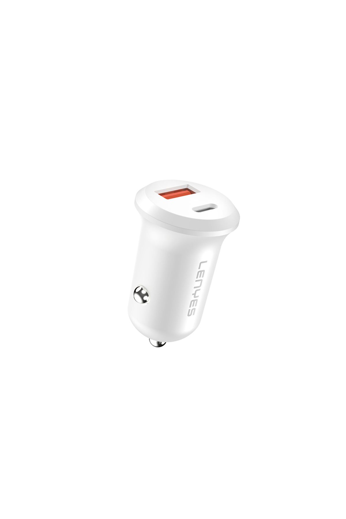 Lenyes Mini Araç Şarj Aleti Lenyes CA53 Hızlı Şarj Özellikli Dual Type-C + USB-A Portlu 30W Beyaz