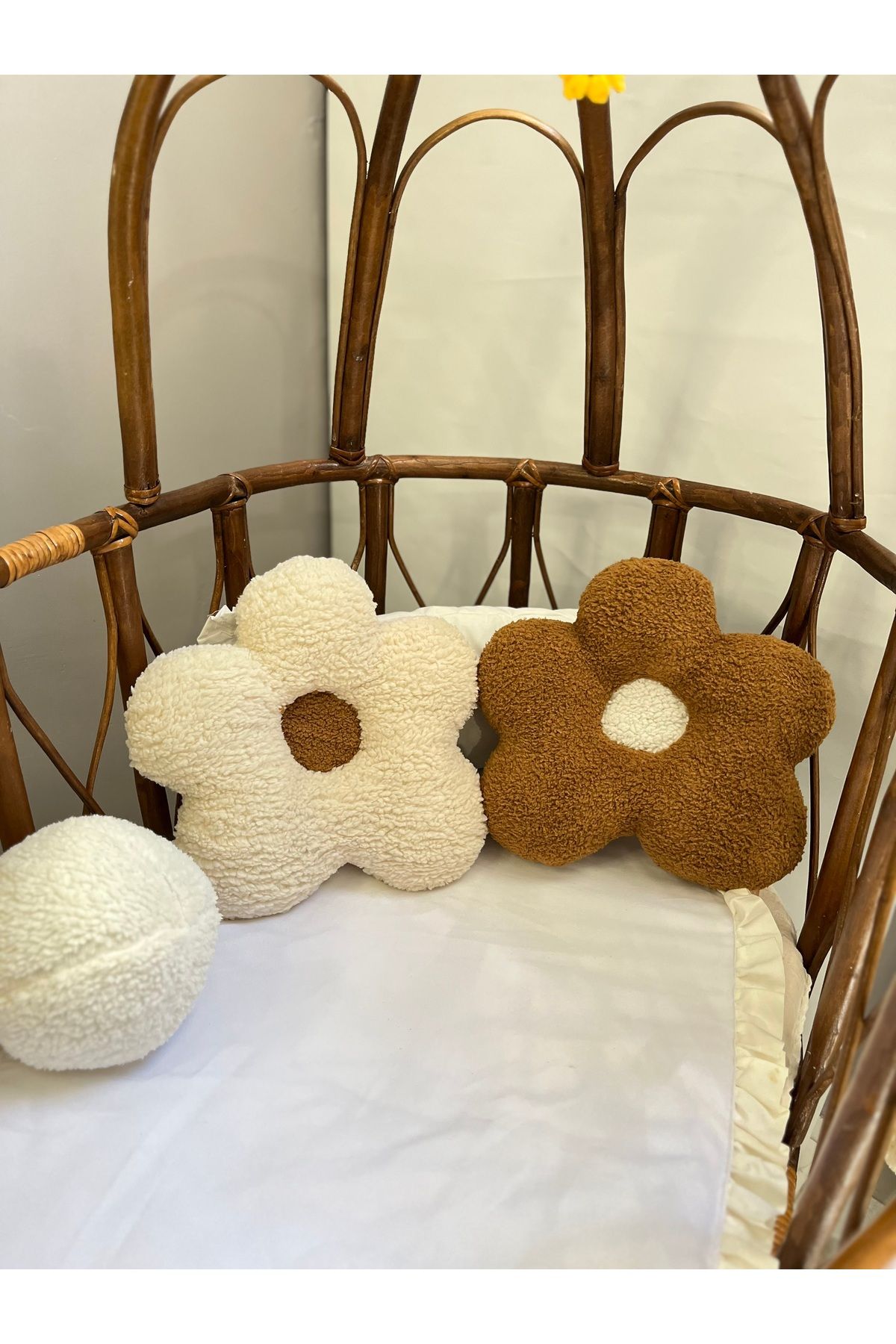 Cherry Bloom Cotton 2'li Papatya Yastık Ekru Kahve