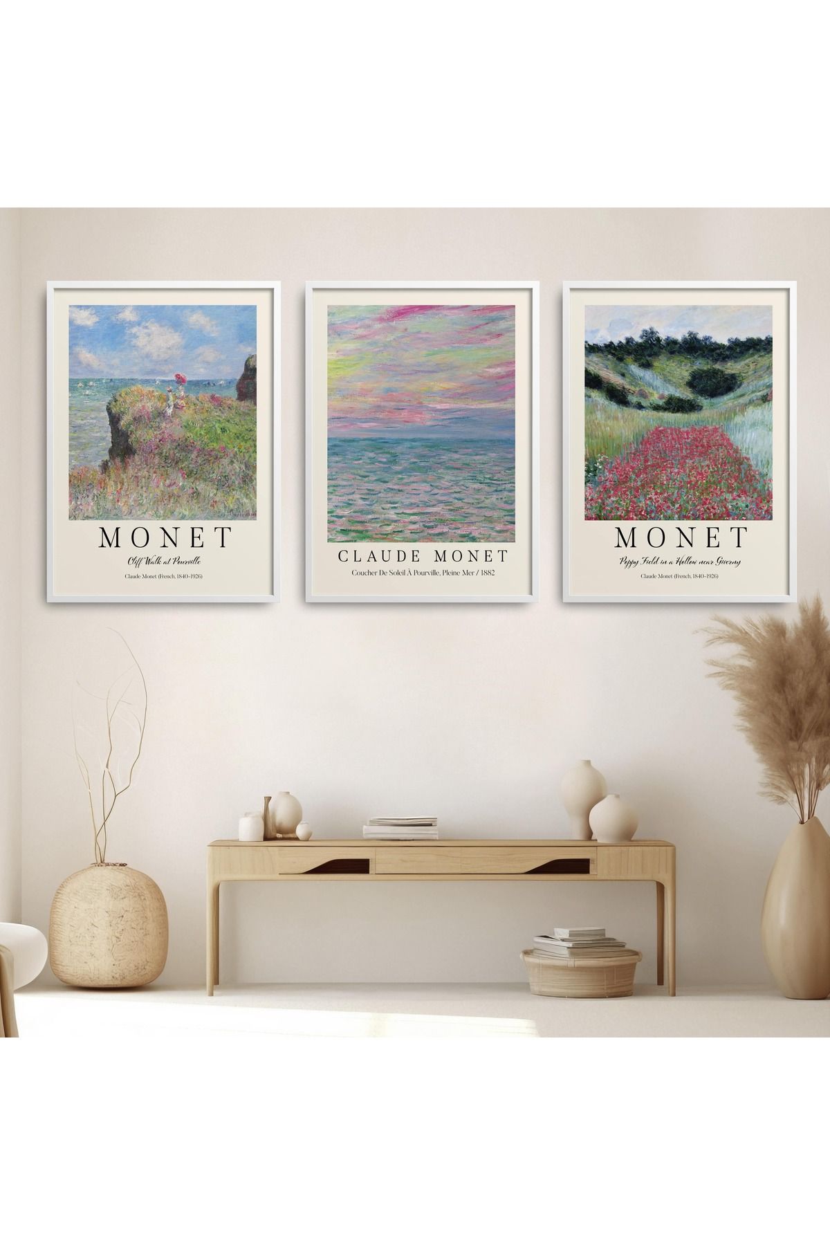 HOMEPACK 3 lü Ahşap Çerçeveli Tablo 3 Parça Poster Tablo HPN202-1