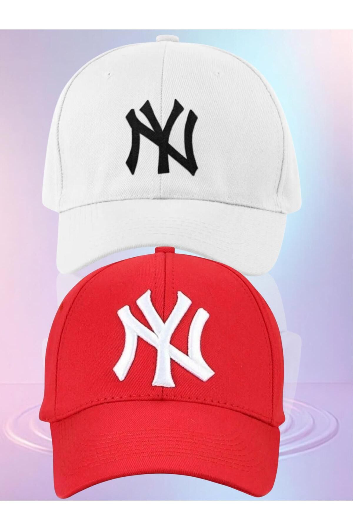 Ems 2'Li Set Ny New York Unisex Nakışlı Arkadan Cırtlı Şapka