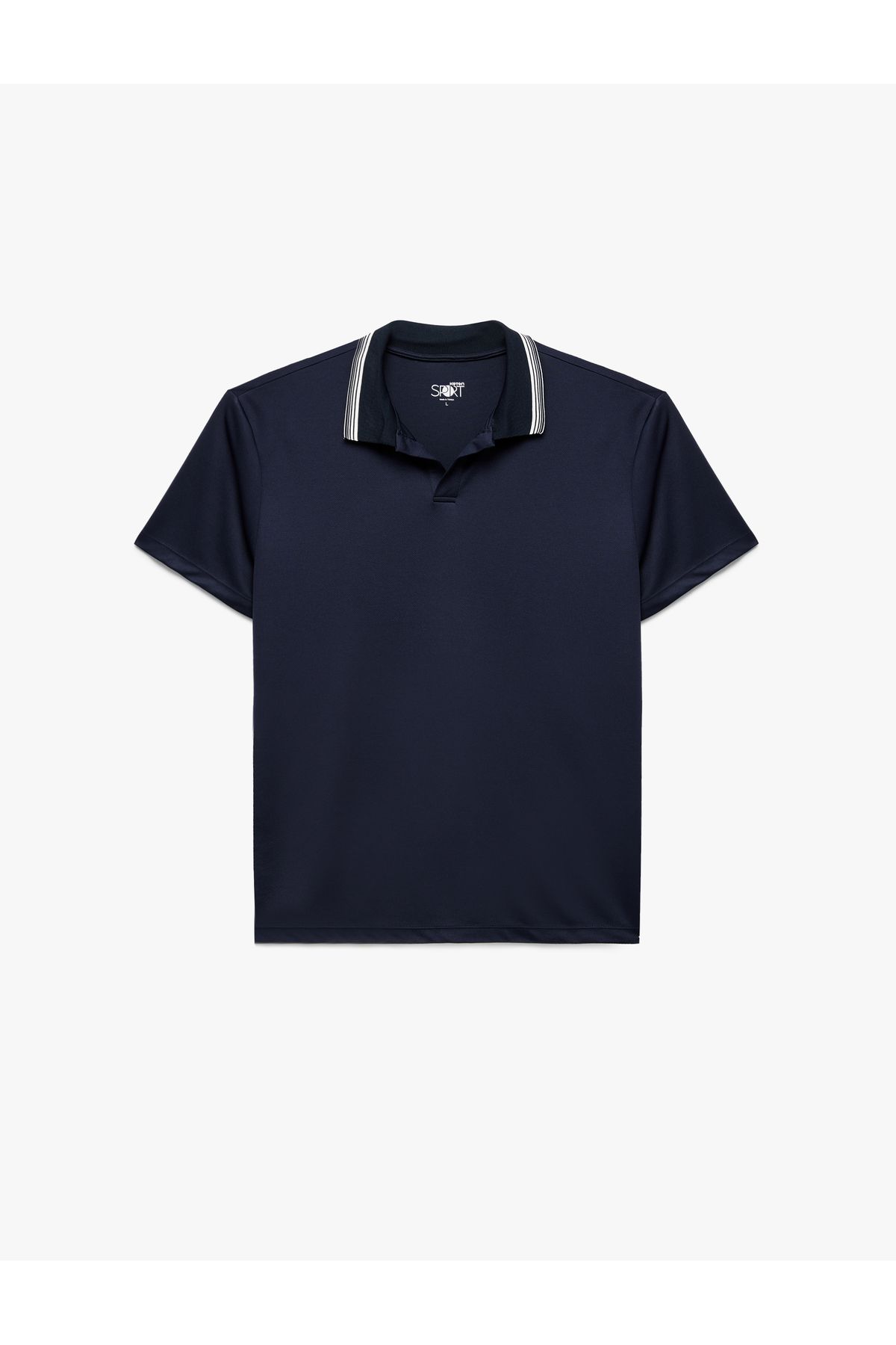 Koton Kısa Kollu Çizgi Detaylı Oversize Polo Yaka Spor Tişört