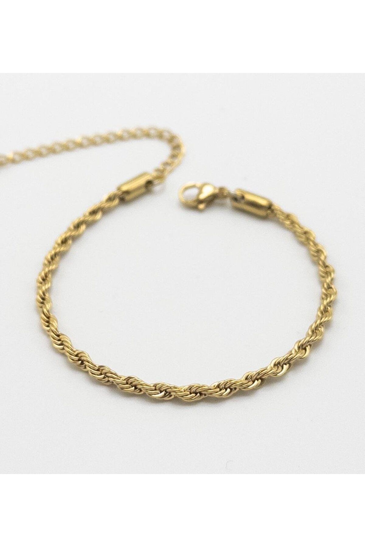 NKTCOLLECTİON Gold Renk Burgu Model Çelik Bileklik – İnce ve Şık Tasarım