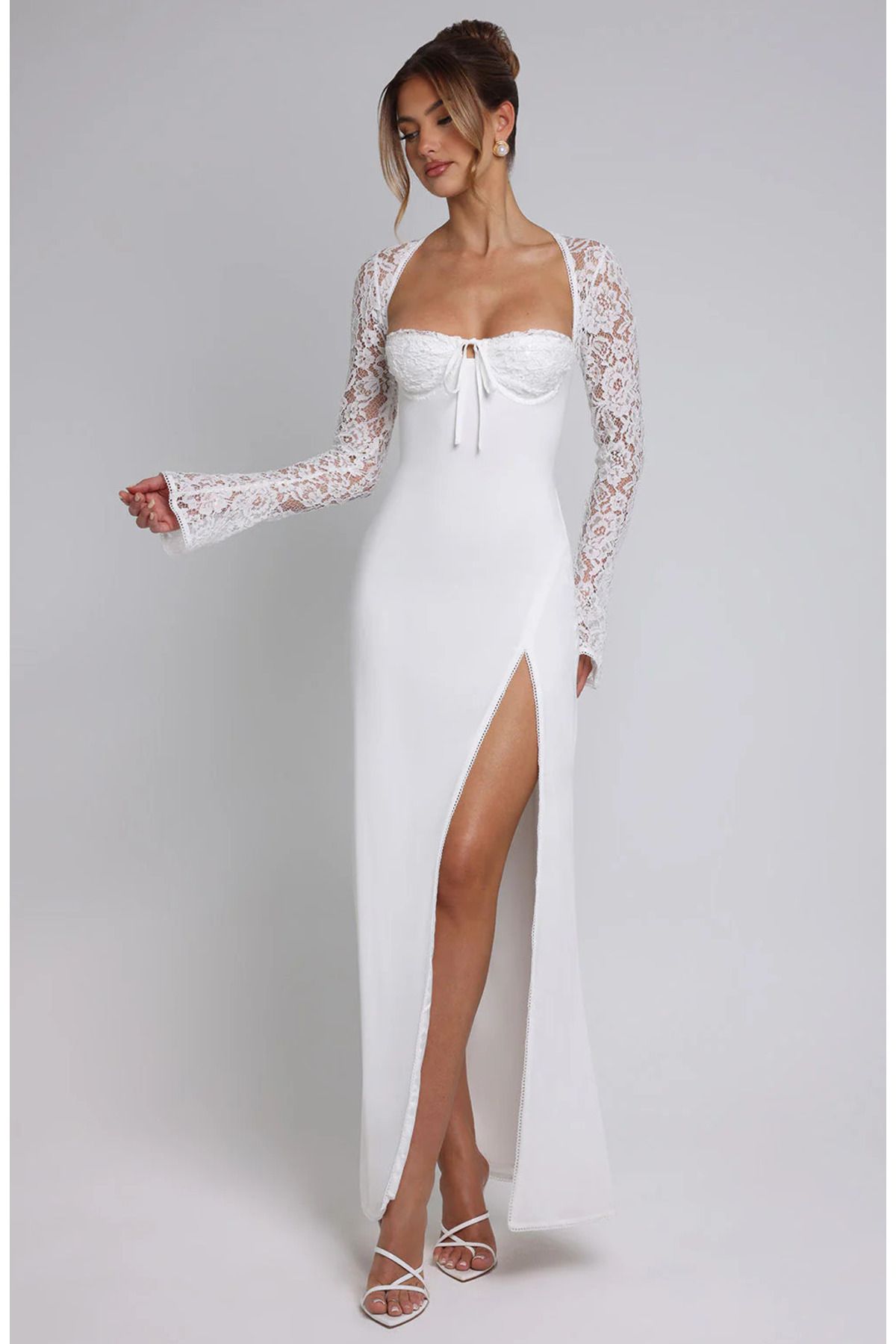 Huvenity Lune de Miel Maxi Elbise