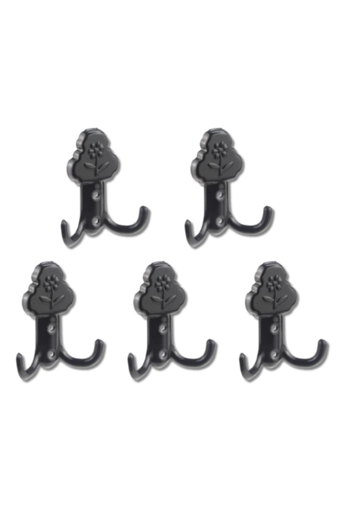 Beşel Papatya Metal Vestiyer Askı Siyah - 5 Adet