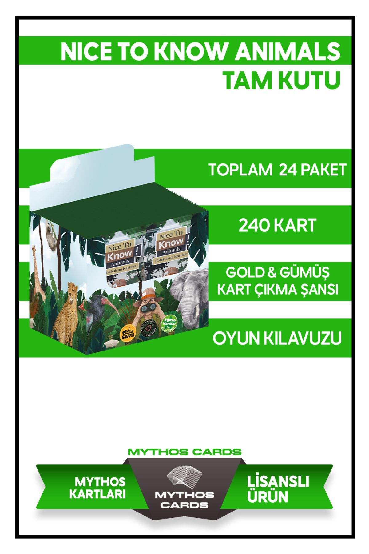 Mythos Cards Nice To Know! Animals Koleksiyon Kartları - Tam Kutu