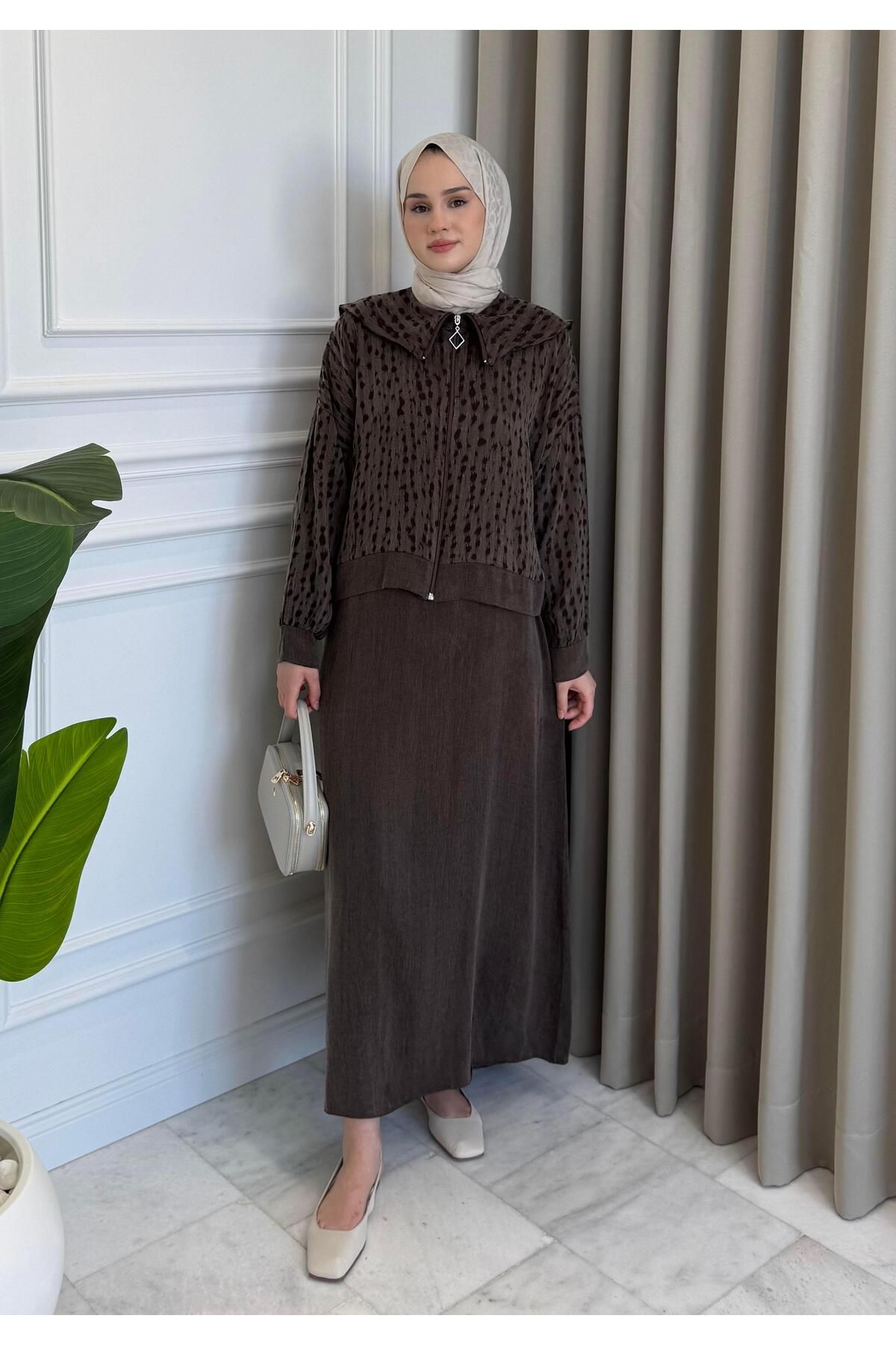 Beige Store Jileli Takım Kahverengi