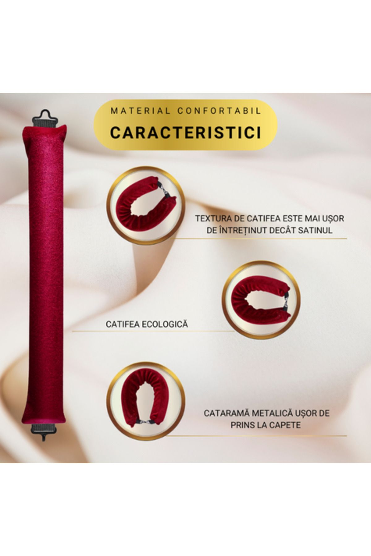 OEM-Set of 3 heatless curlers, soft foam rollers, velvet, for durable and natural curls. 4