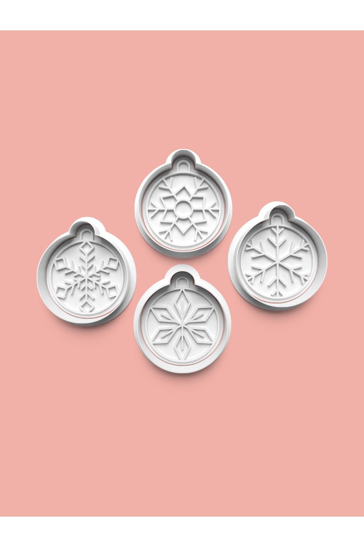AKTASTORE Yılbaşı Süsü Kurabiye Kalıbı Ve Şeker Hamuru Kalıbı 4'lü Set