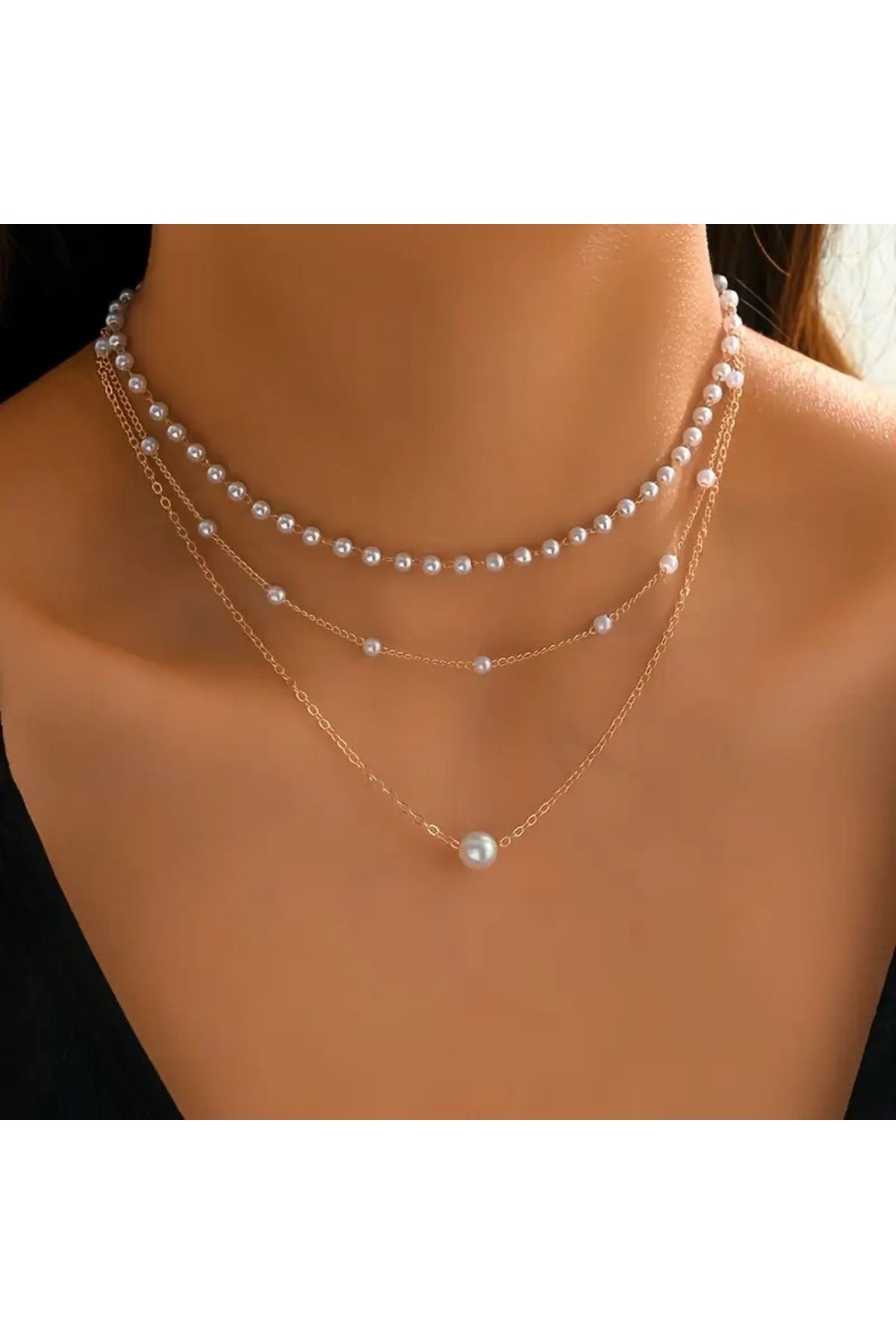 Feron accessories İnci Boncuk Kadın Kolye TM404