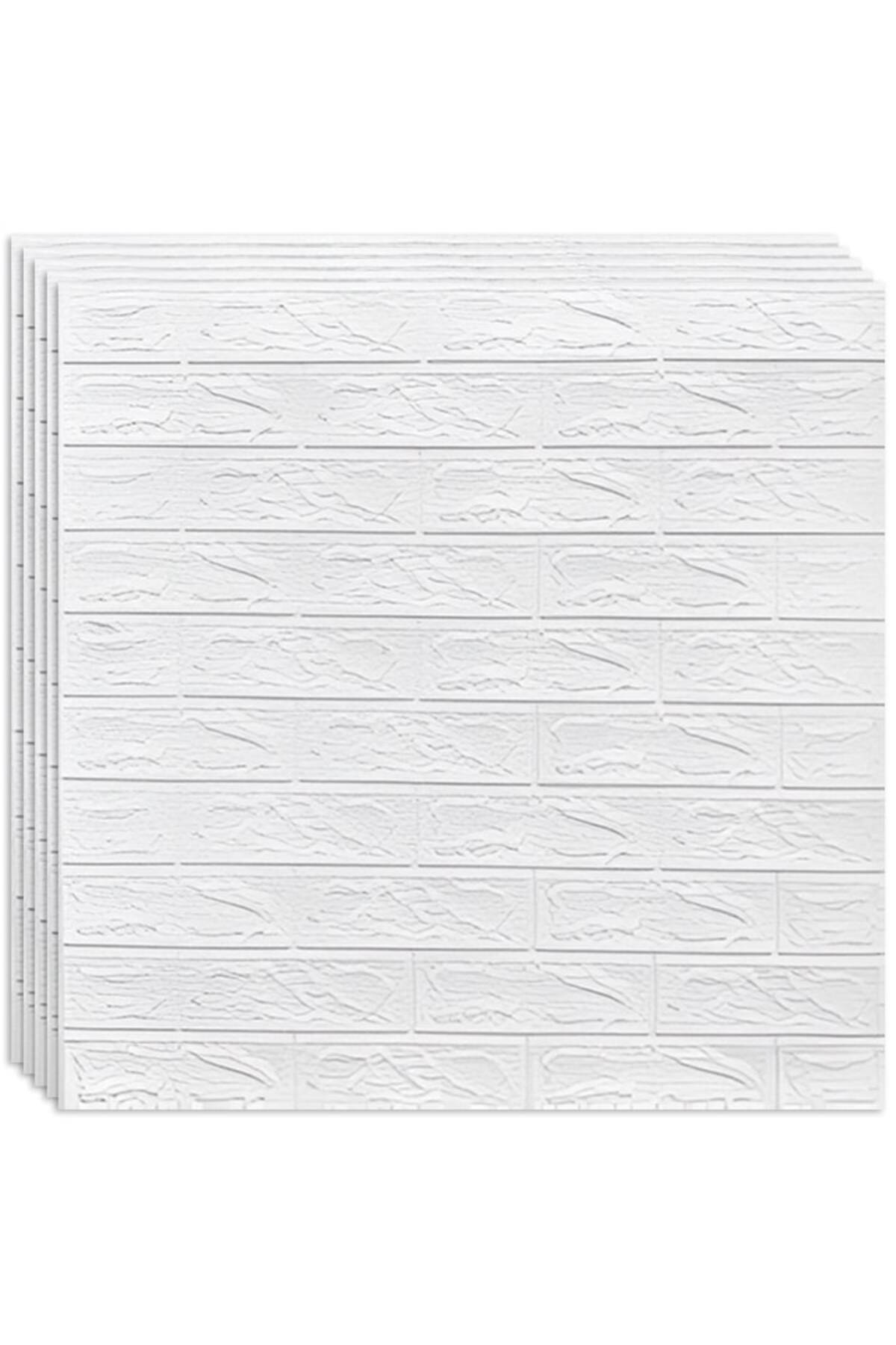 HOZRO-Set of 160 x HOZRO self-adhesive 3D wallpaper, Brick imitation pattern, White 2