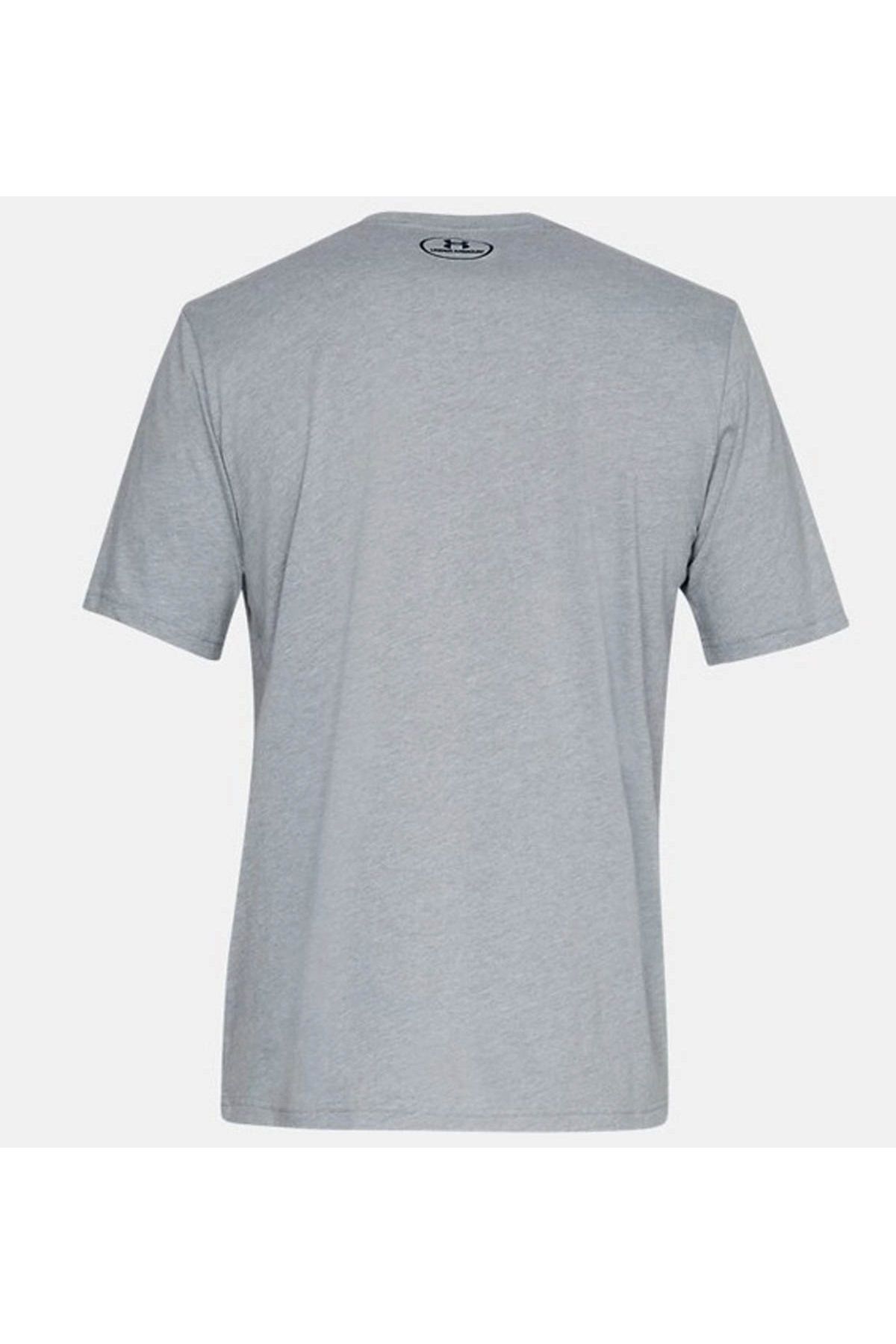 تی شرت خاکستری مردانه نر مسطح گردن 1326799 036 S به سبک چپ SS Under Armour