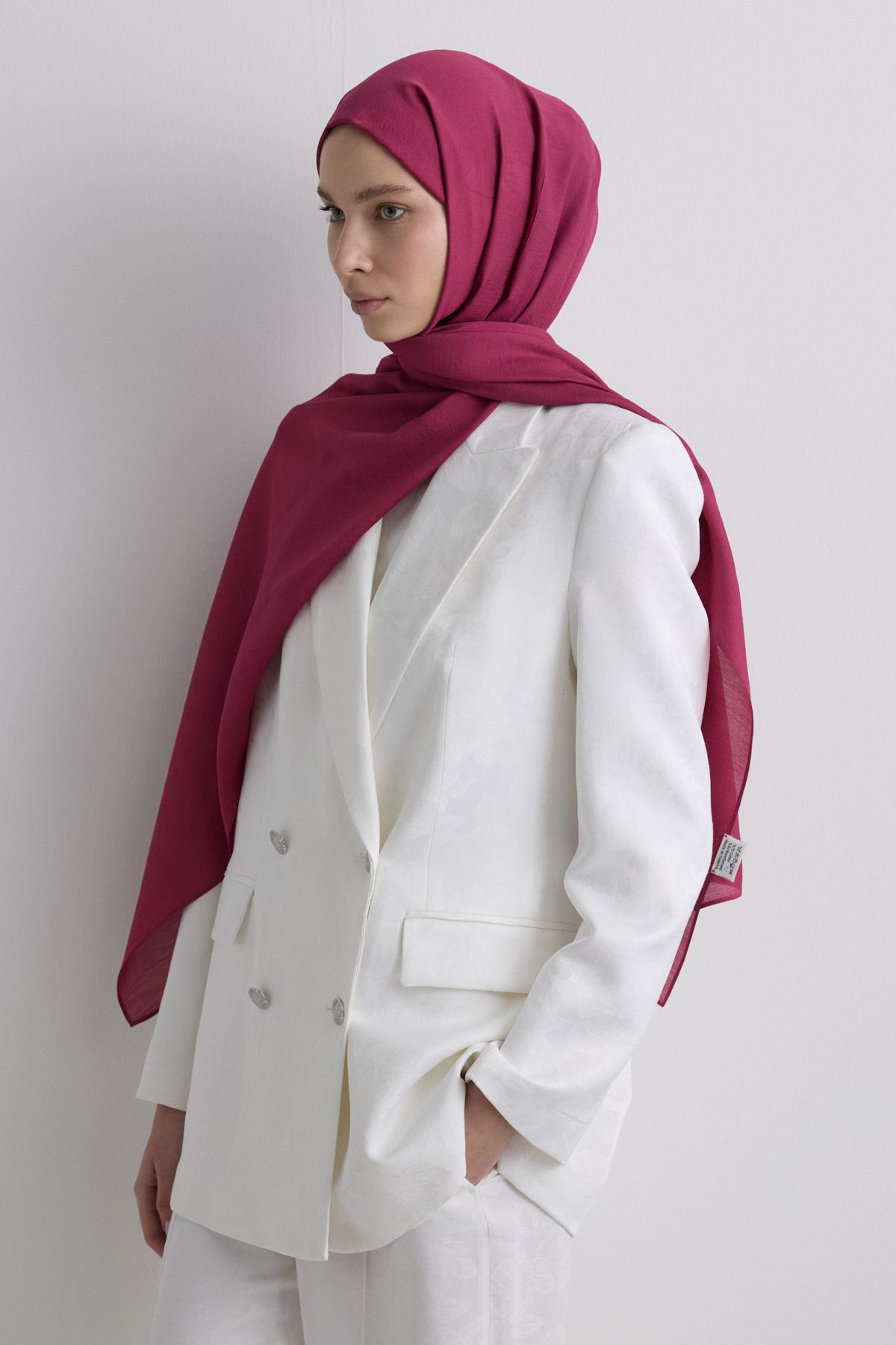 FENZA SCARF PARİS İPEĞİ KİRAZ RENK PAMUKLU ŞAL
