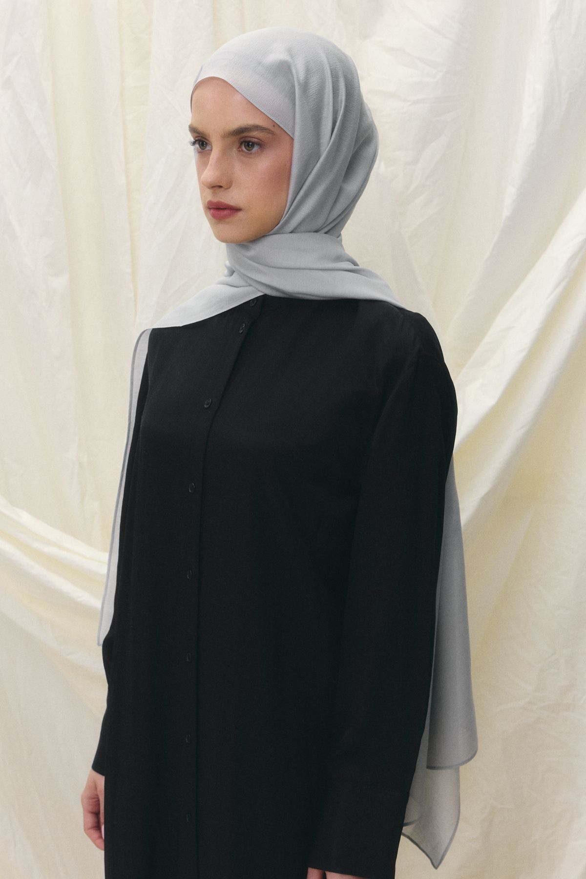 FENZA SCARF PARİS İPEĞİ SİLVER RENK PAMUKLU ŞAL