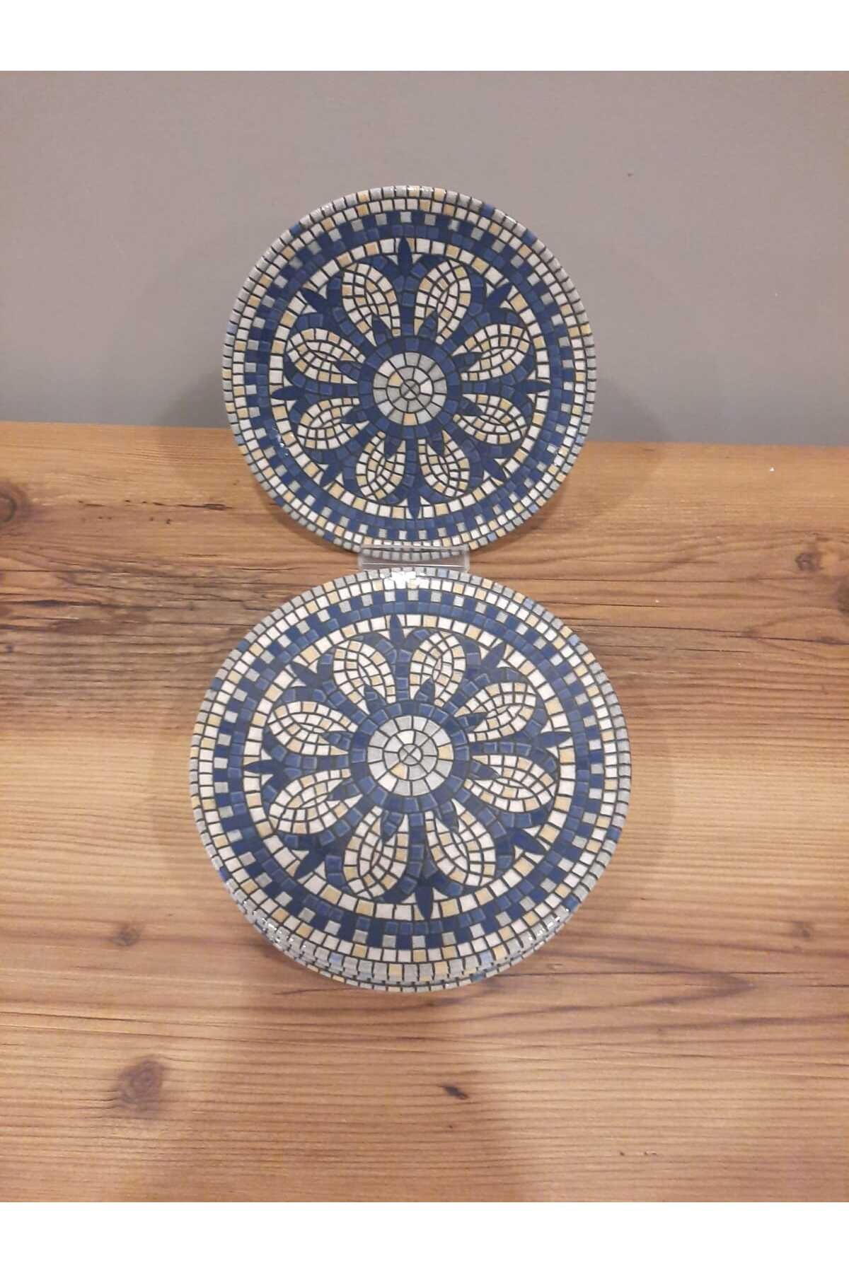 Keramika KERAMİKA 20 CM PASTA TABAĞI 6 ADET PARLAK DİJİTAL BASKI MOZAİK