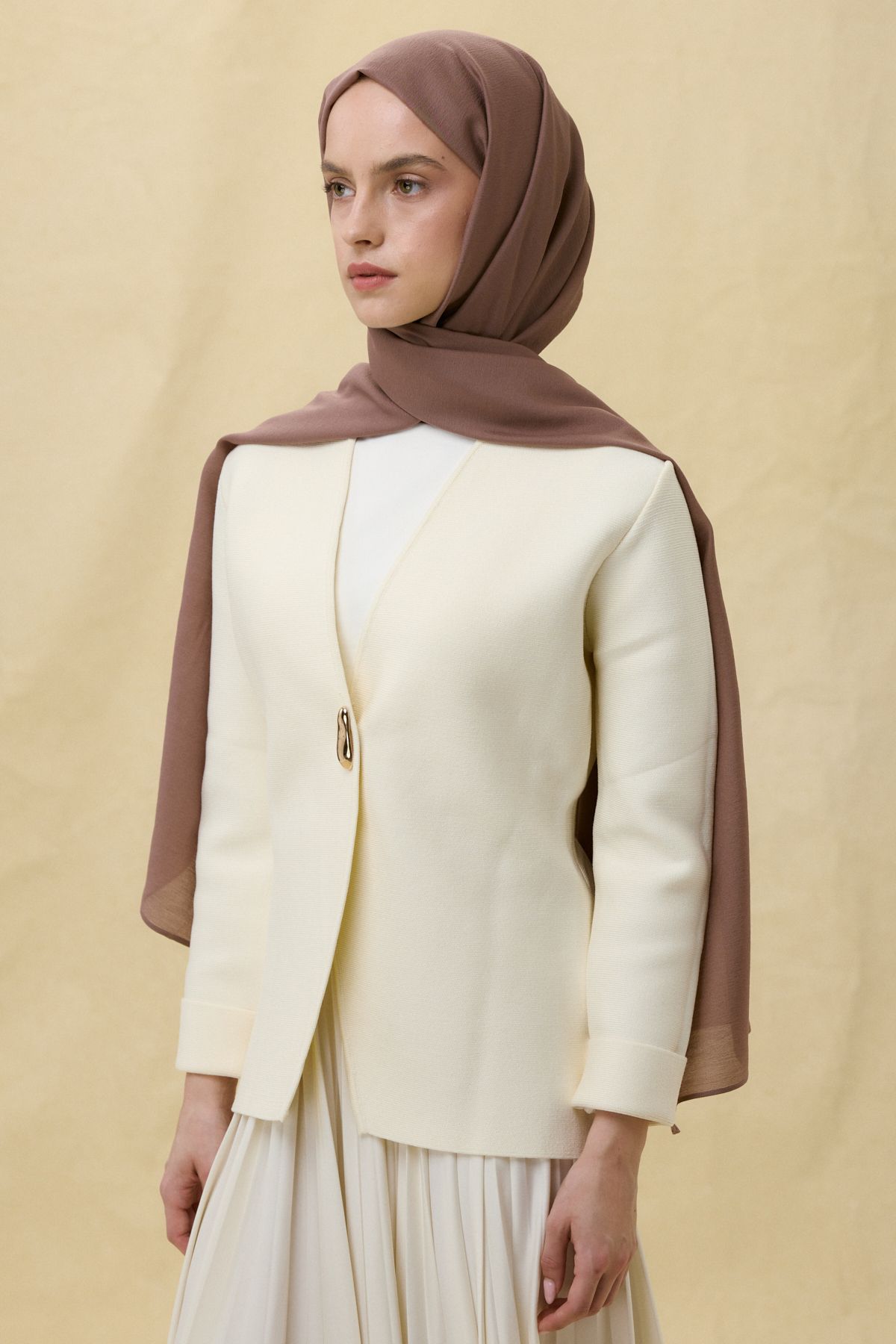 FENZA SCARF PARİS İPEĞİ PEMBE KAHVERENGİ RENK PAMUKLU ŞAL
