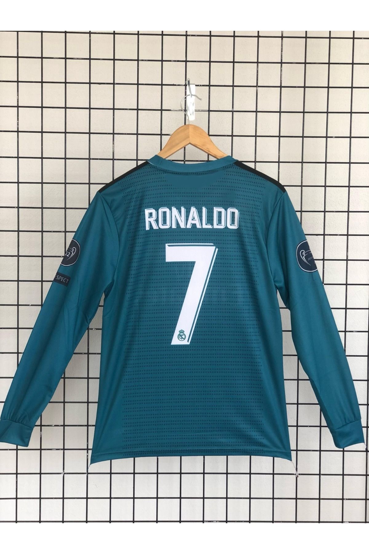 Candy Star C.ronaldo Real-madrid turkuaz 2017 şampiyonlar ligi uzun kol forması