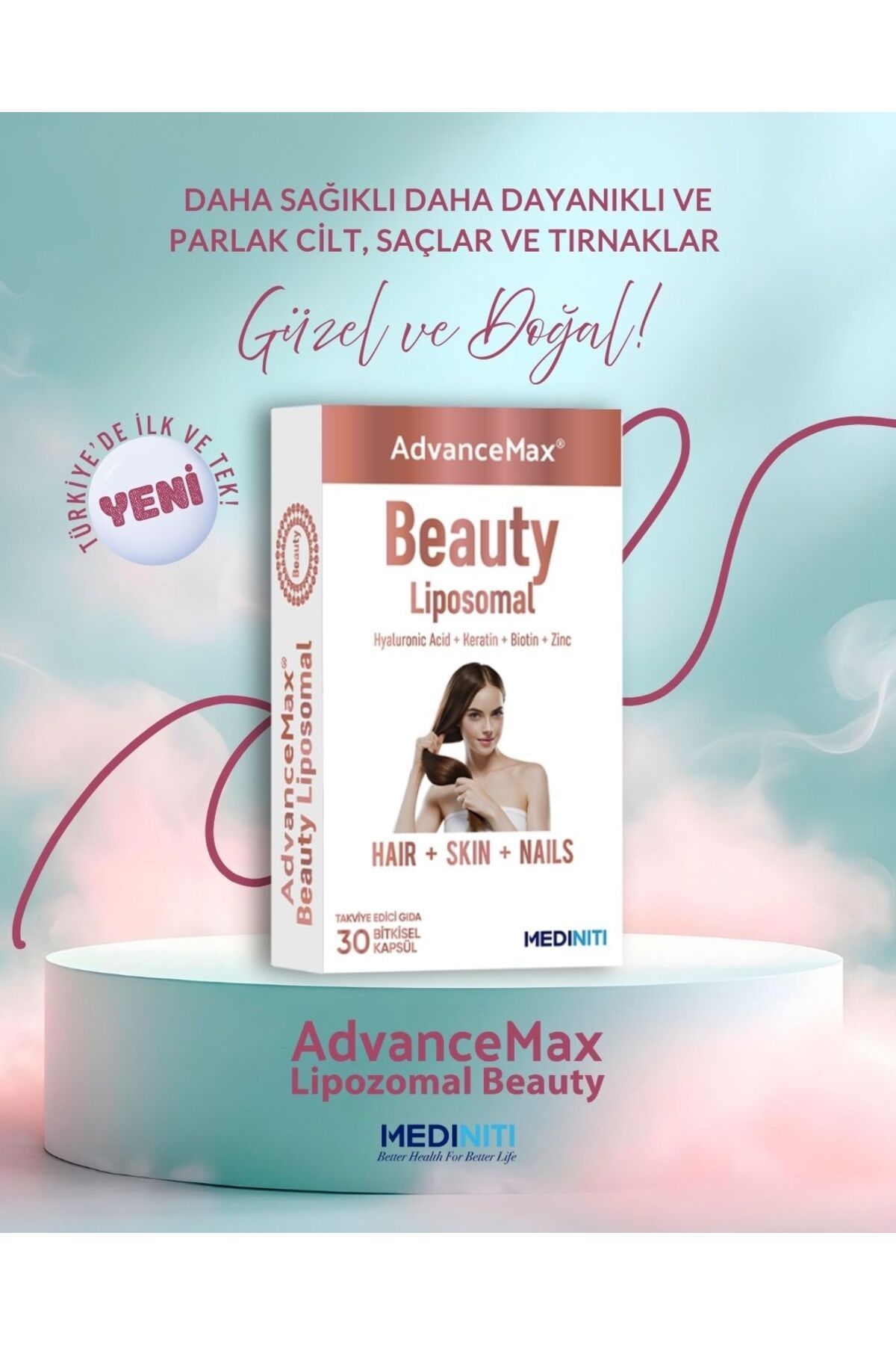 AdvanceMax Beauty Lipozomal Hyaluronik Asit Keratin Biotin Çinko