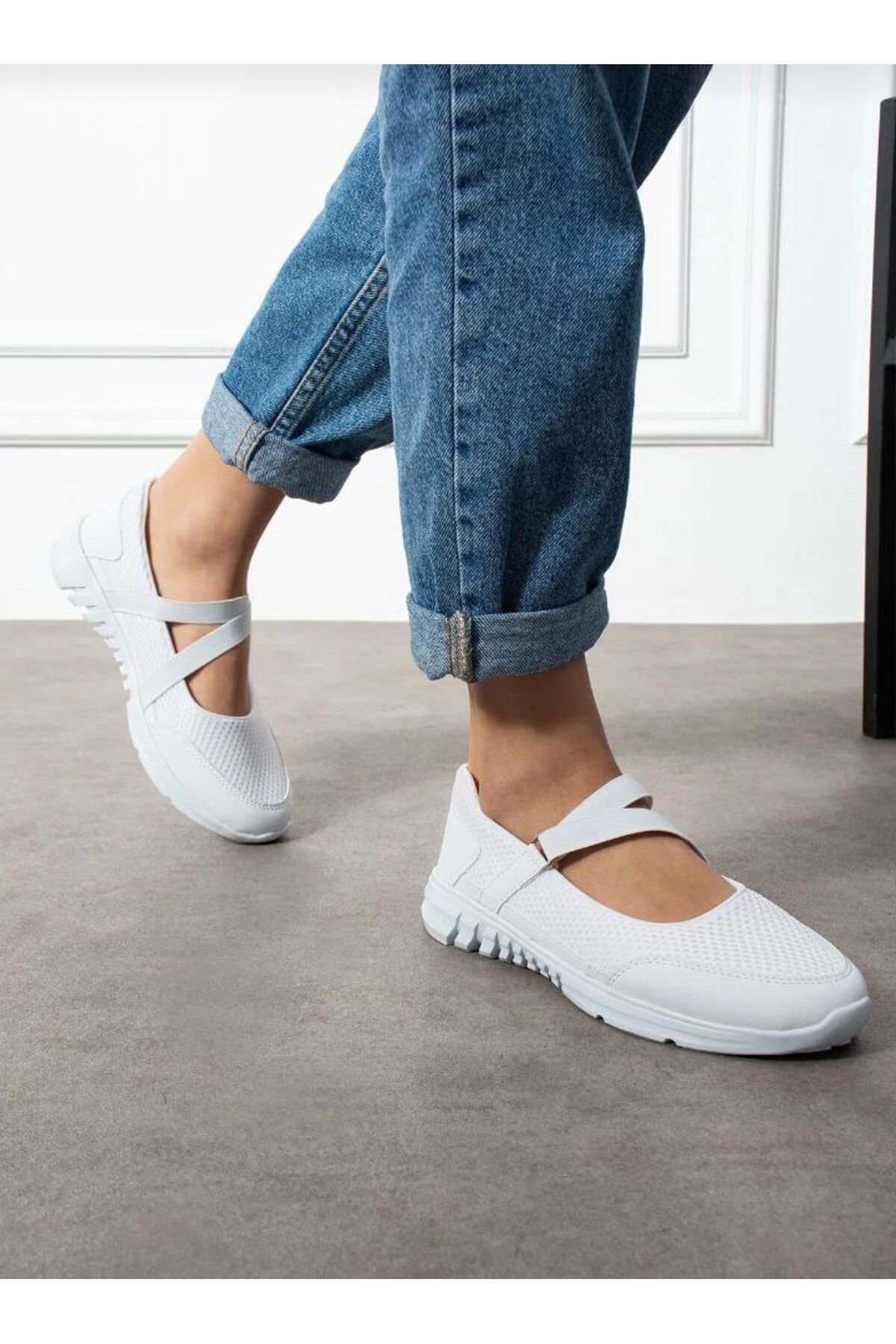 Butik Günlük Kadın Siyah Babet Kolay Giyilebilir Hava Alabilen Hafif Rahat Esnek Spor Ayakkabı