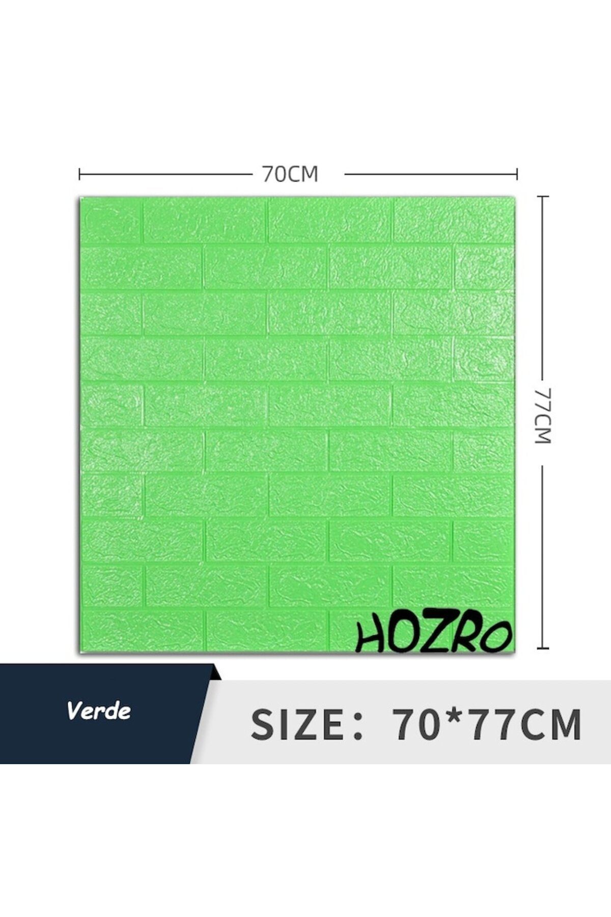 HOZRO-Set of 20 x HOZRO self-adhesive 3D wallpaper, Brick imitation pattern, Green 3
