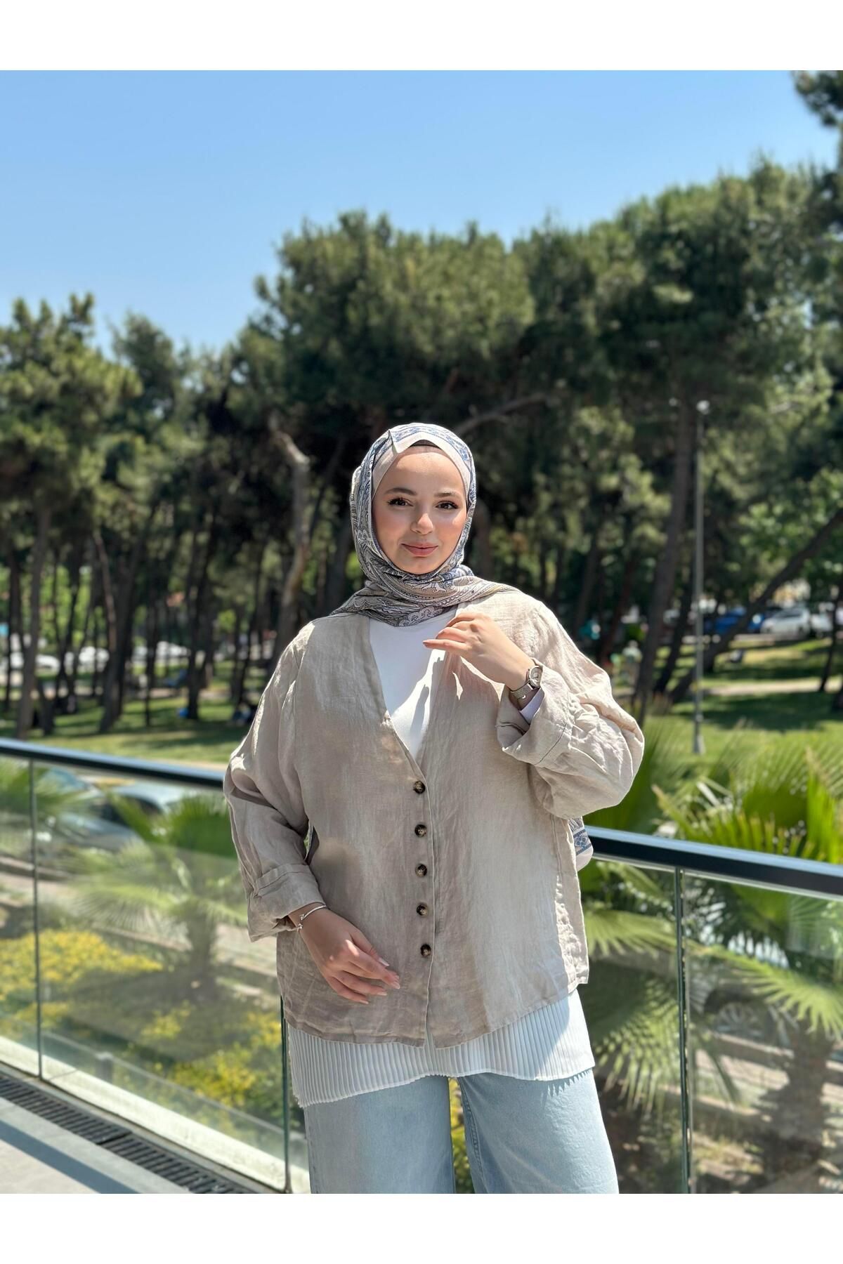 Ranasubaşı Linen Düğmeli Ceket Bej