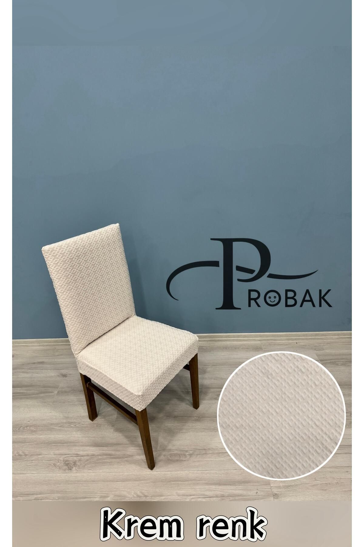 probak - Elmas desen likralı sandalye kılıfı 6 adet